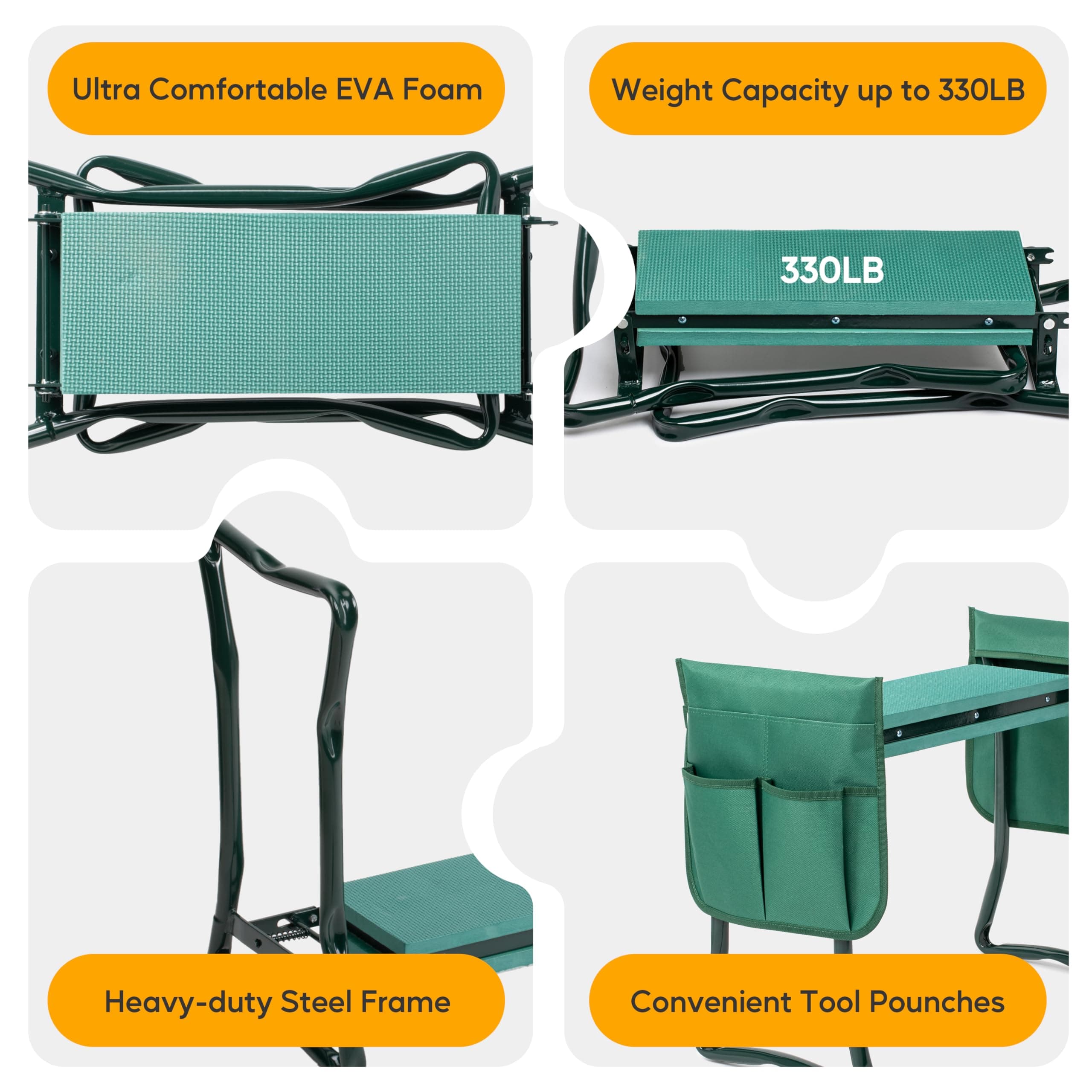 Simple Deluxe Garden Kneeler and Seat, Foldable Kneeling Stool with Thicker EVA - Thumbnail 5