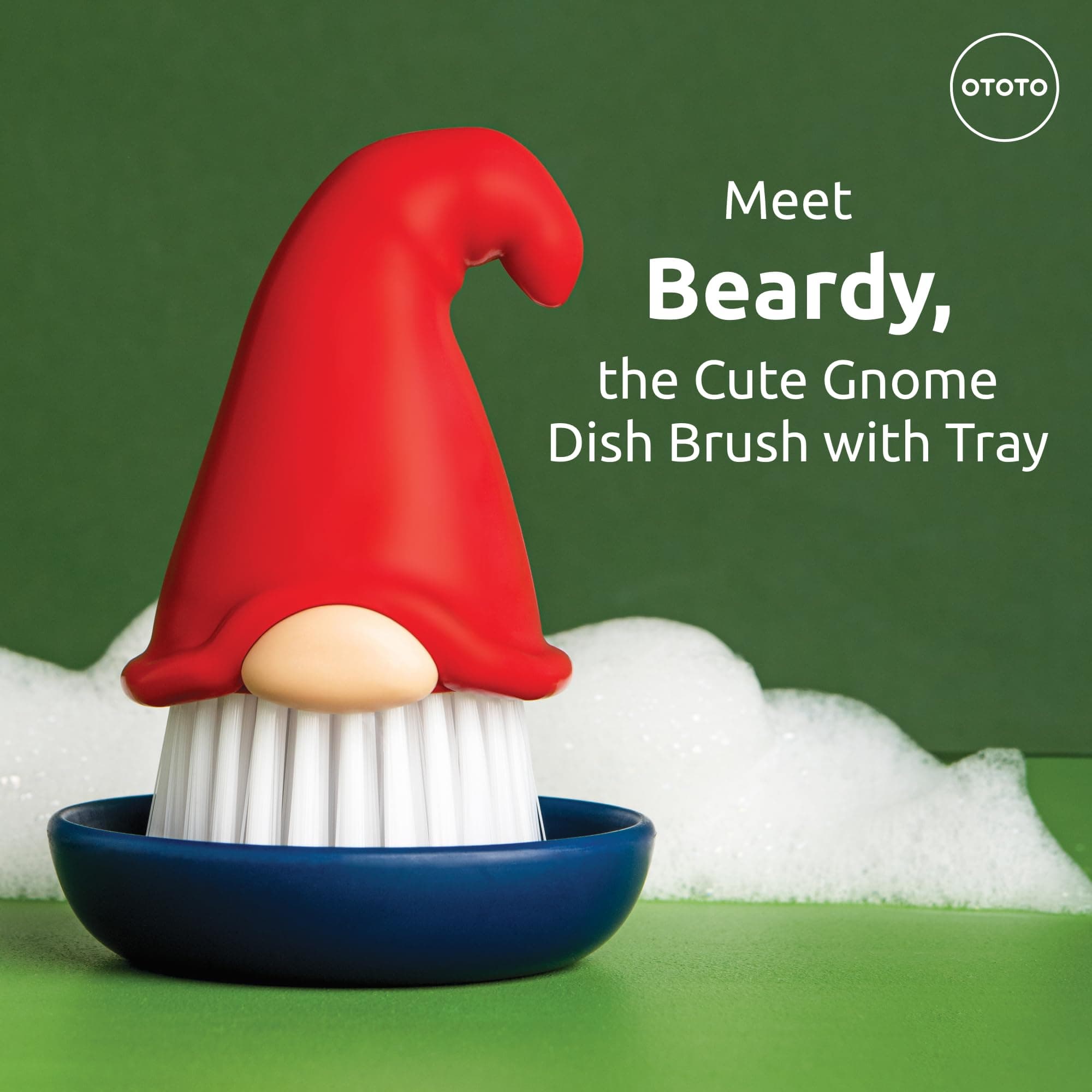 New! Beardy Gnome Dish Brush by Ototo - Dish Scrub Brush, Gnomes, Quirky Gifts, - Thumbnail 4