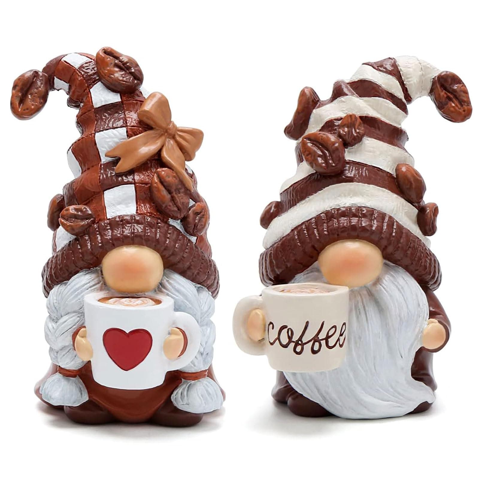 Hodao Gnomes Figurines 2PCS Coffee Dwarf Coffee Bar Decoration Accessories Sprin - Thumbnail 5