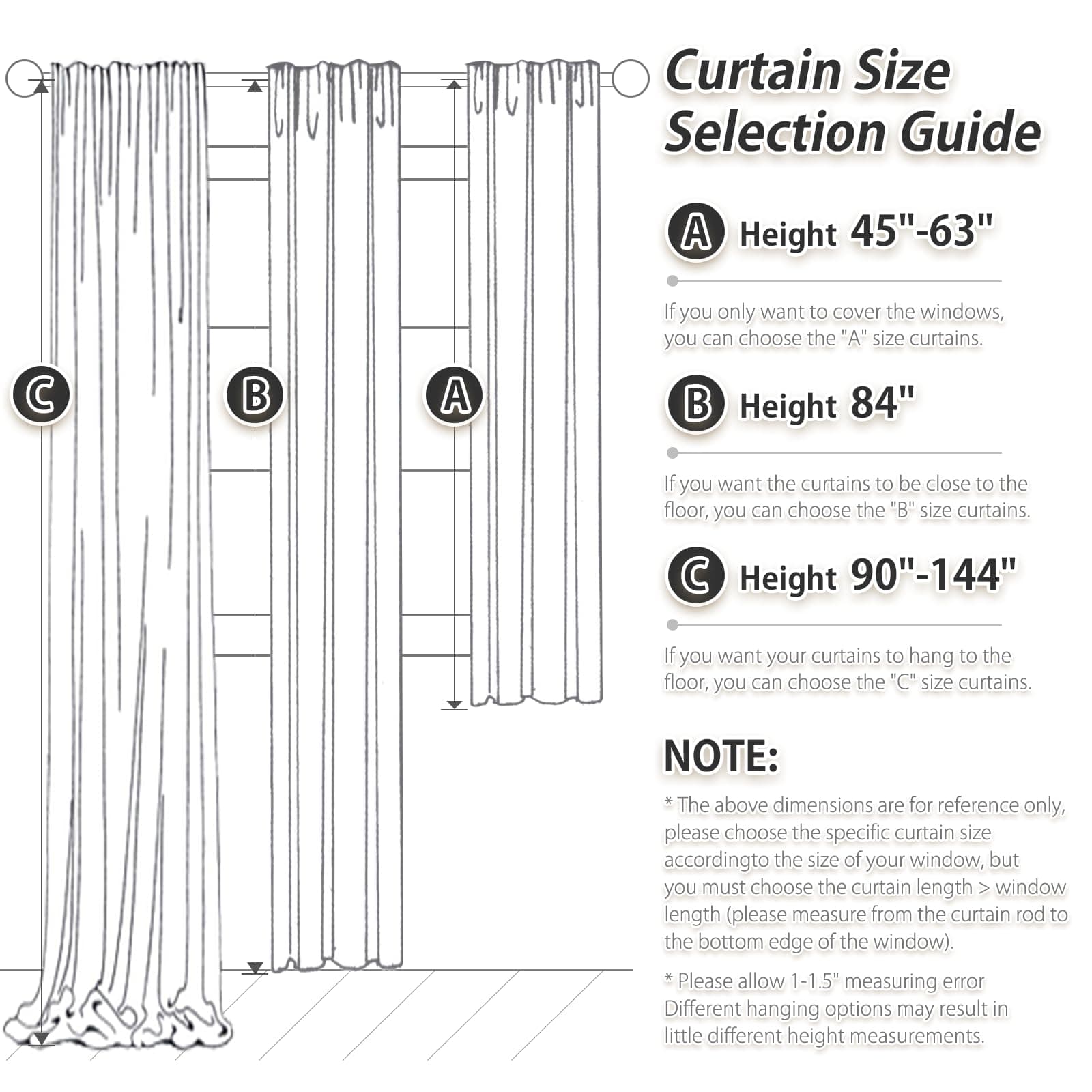 PANGSINNE 100% Blackout Curtains for Bedroom, Pair of Energy Smart & Noise Block - Thumbnail 6