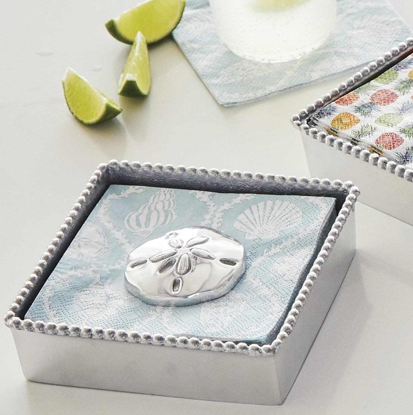 Mariposa Sand Dollar Napkin Weight, One Size, Silver - Thumbnail 3