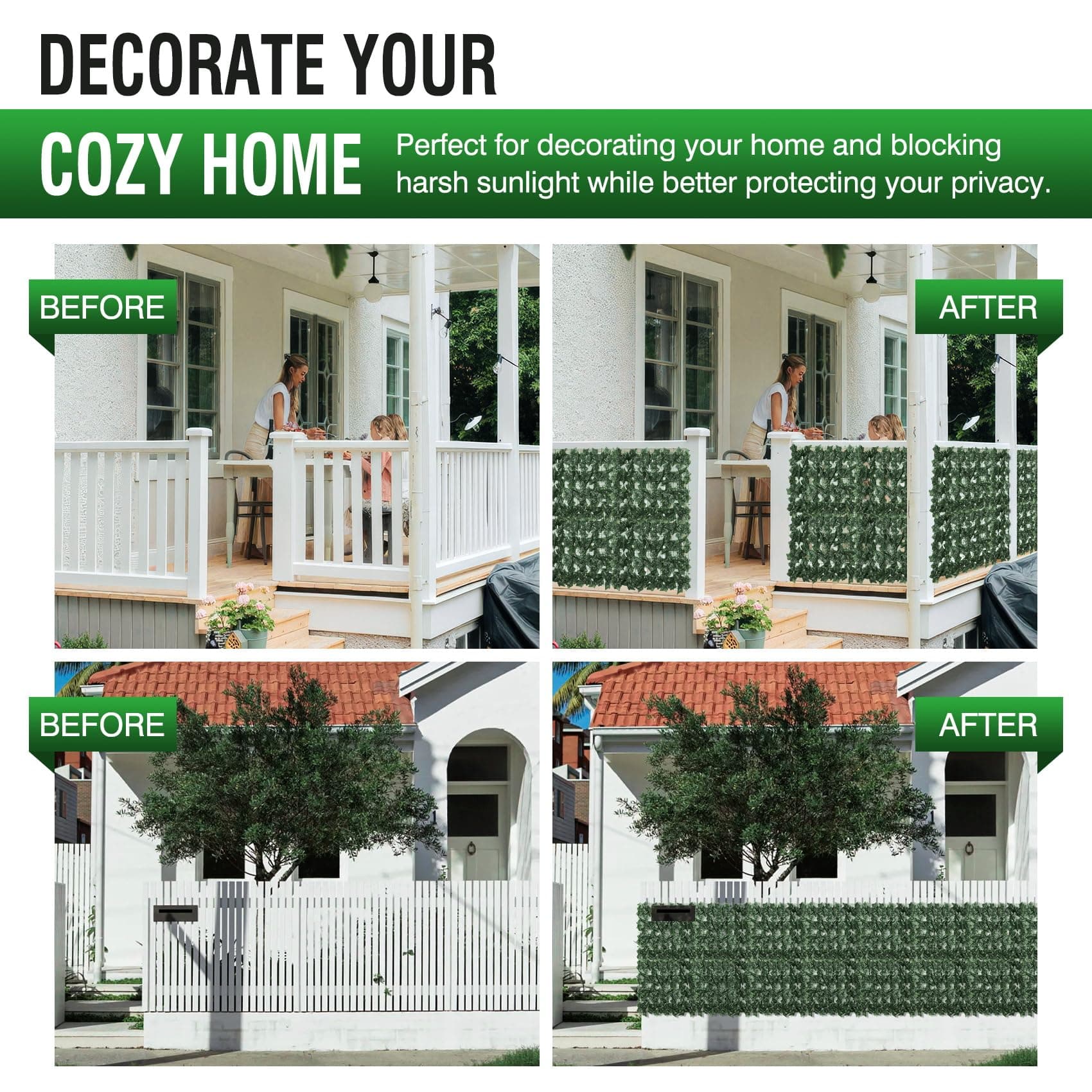 Artificial Ivy Privacy Fence Wall Screen,240X40in Privacy Fence Panels Privacy F - Thumbnail 6