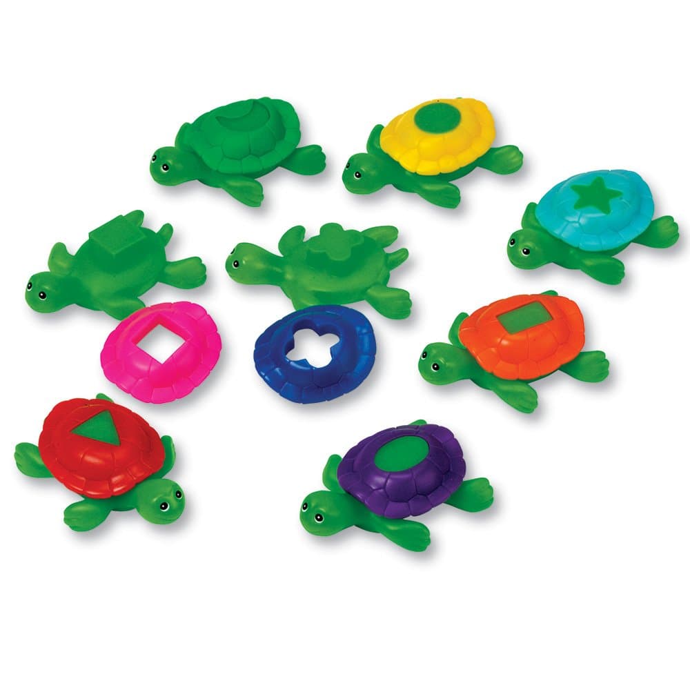 Learning Resources Shape Shell Turtles, Learn Shapes, Bath Toys Set of 8, Ages 2 - Thumbnail 4