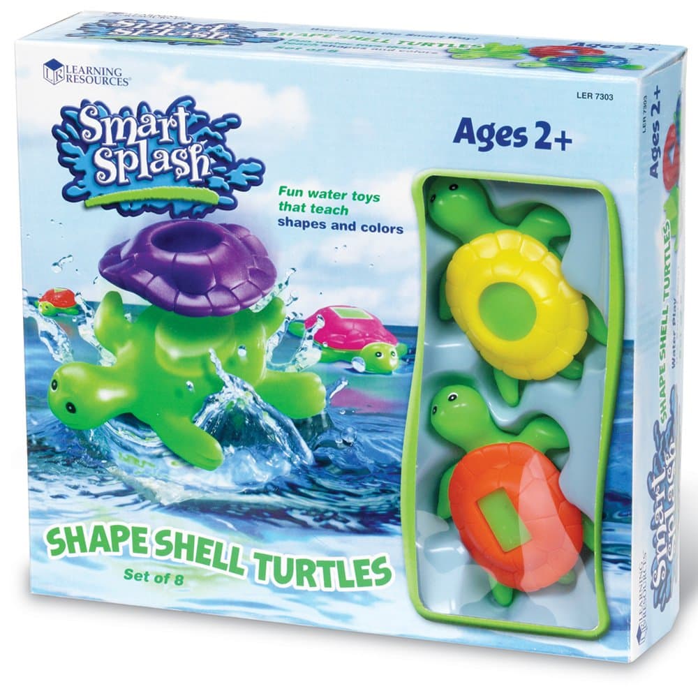 Learning Resources Shape Shell Turtles, Learn Shapes, Bath Toys Set of 8, Ages 2 - Thumbnail 7
