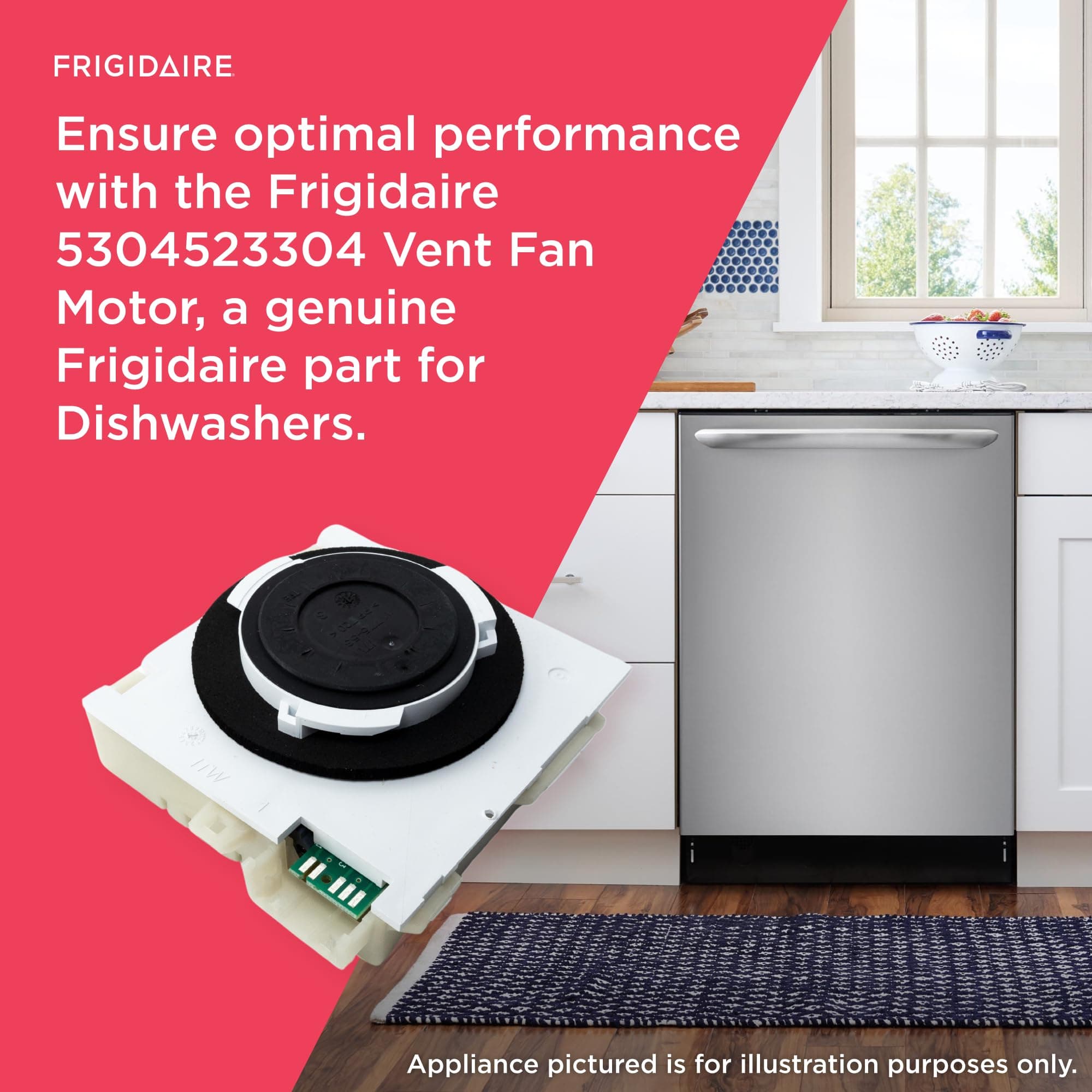 Frigidaire 5304523304 Vent Fan Motor for Dishwashers, White - Thumbnail 5
