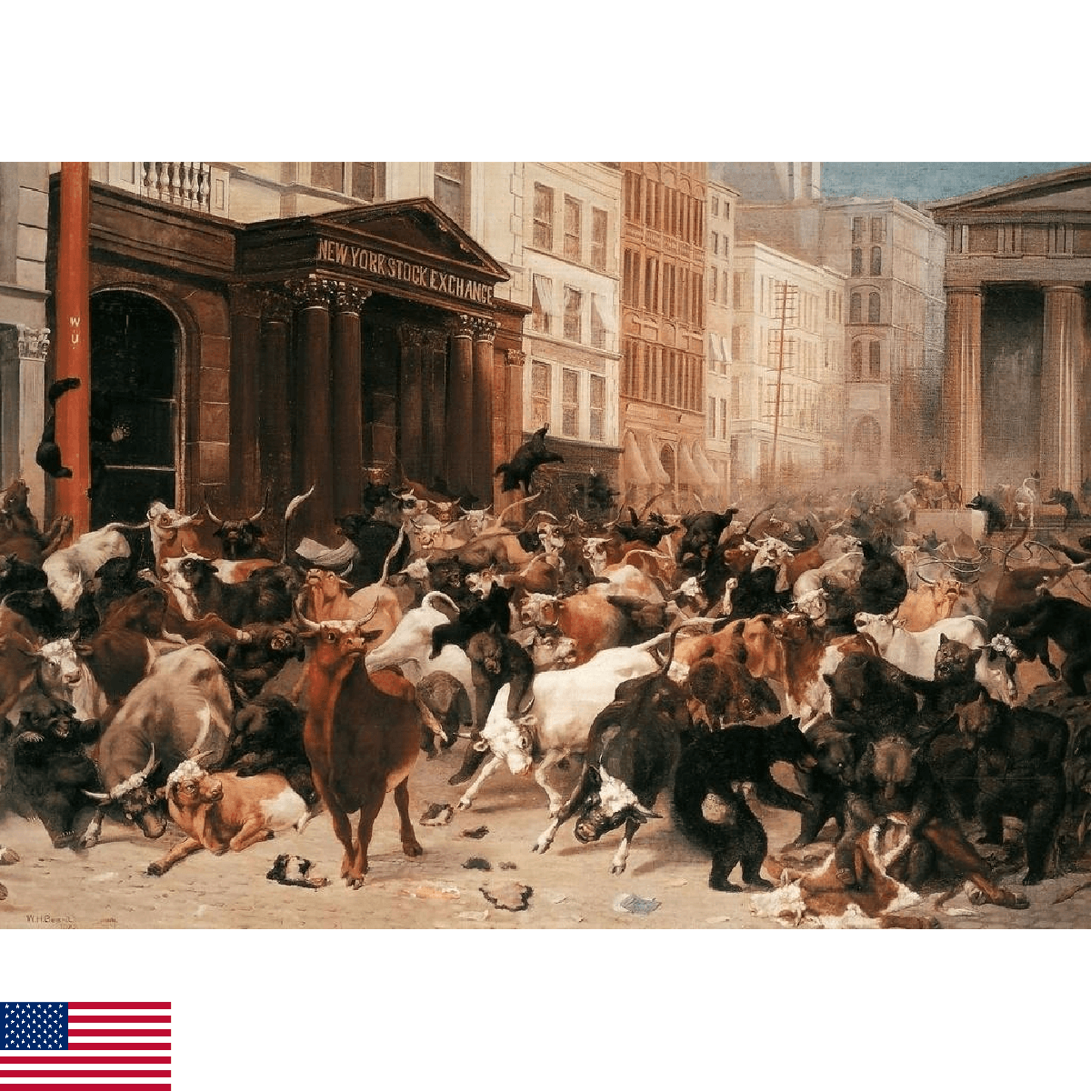 William Holbrook Beard The Bulls And Bears In The Stock Market Wall Street 1879 - Image 1