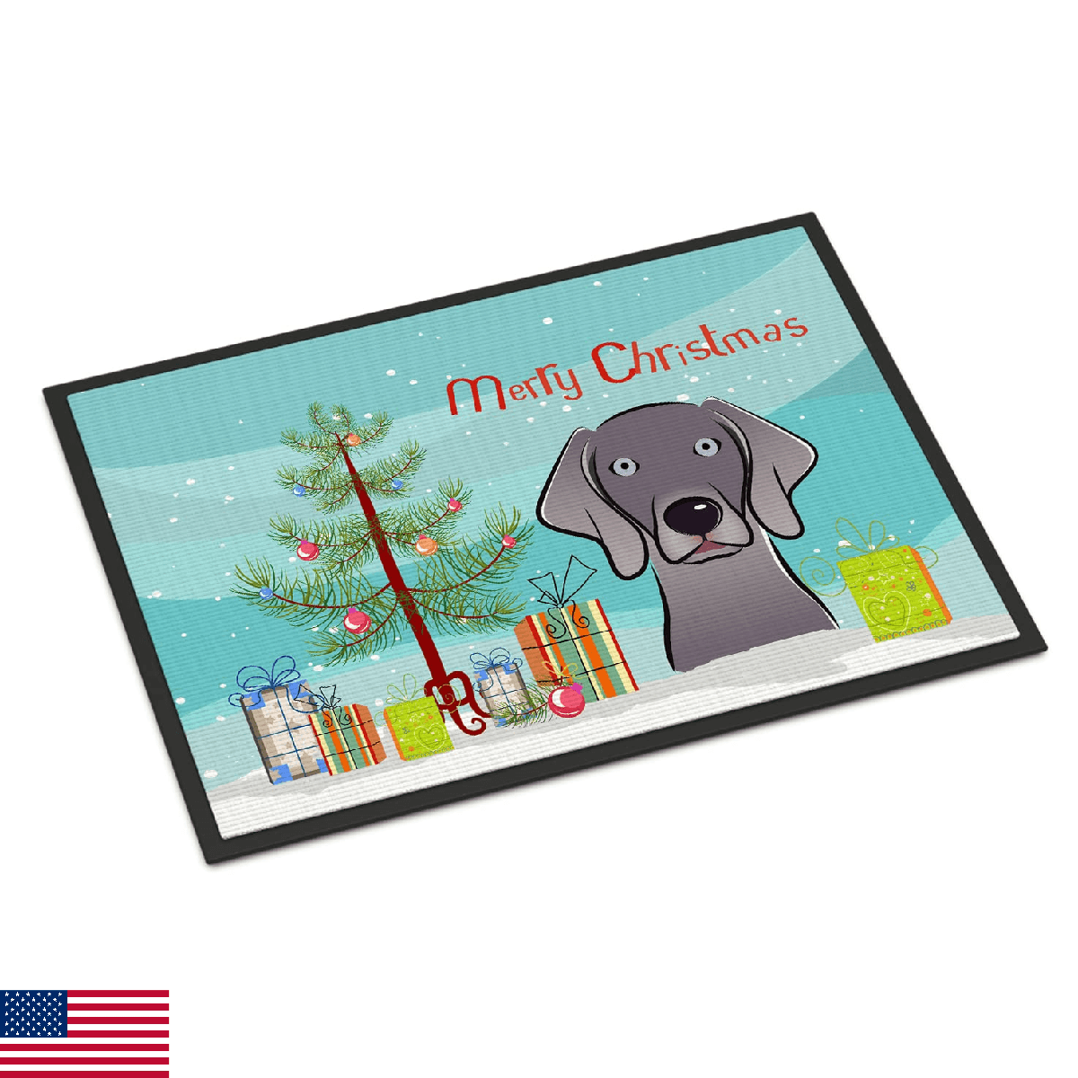 Caroline's Treasures BB1603JMAT Christmas Tree and Weimaraner Doormat 24x36 Fron - Image 1