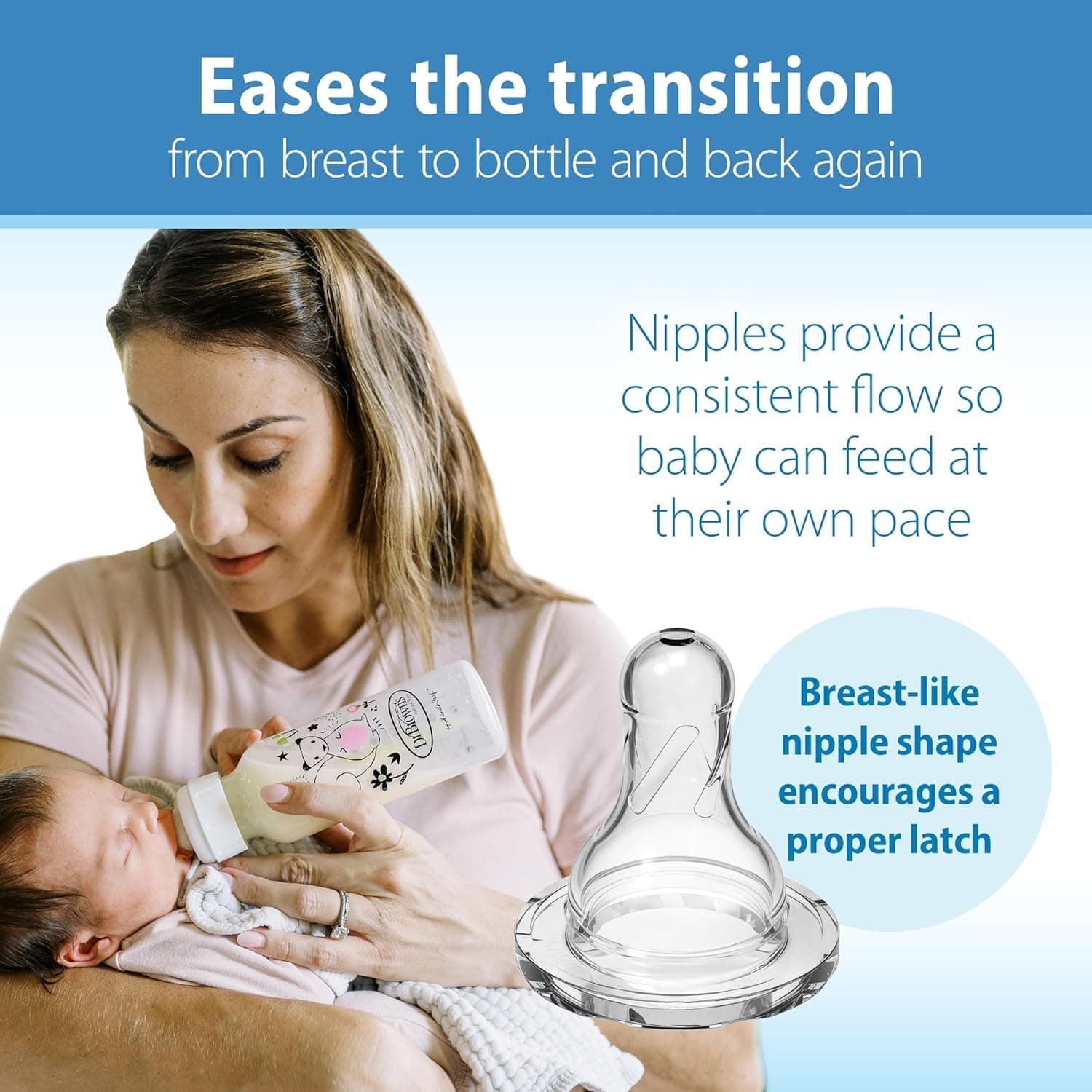 Dr. Brown's Natural Flow Anti-Colic Options+ Narrow Baby Bottle, 8 oz/250 mL, wi - Thumbnail 4