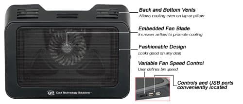 PPA Intl CTSNC12 12-Inch Cool Technology Solutions Notebook Cooler - Thumbnail 2