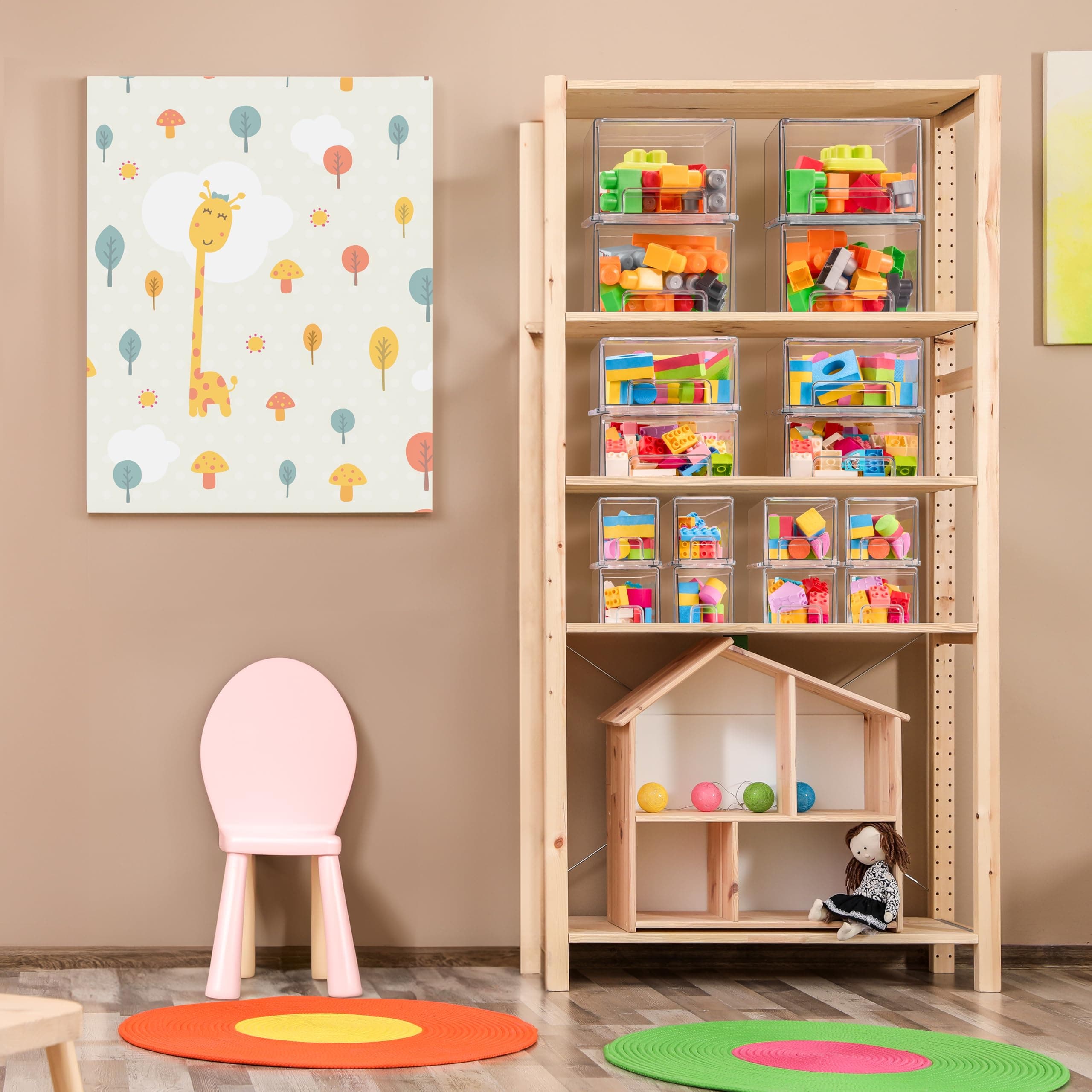 Sorbus Small Clear Stackable Storage Drawers, Plastic Storage Drawers with Handl - Thumbnail 3