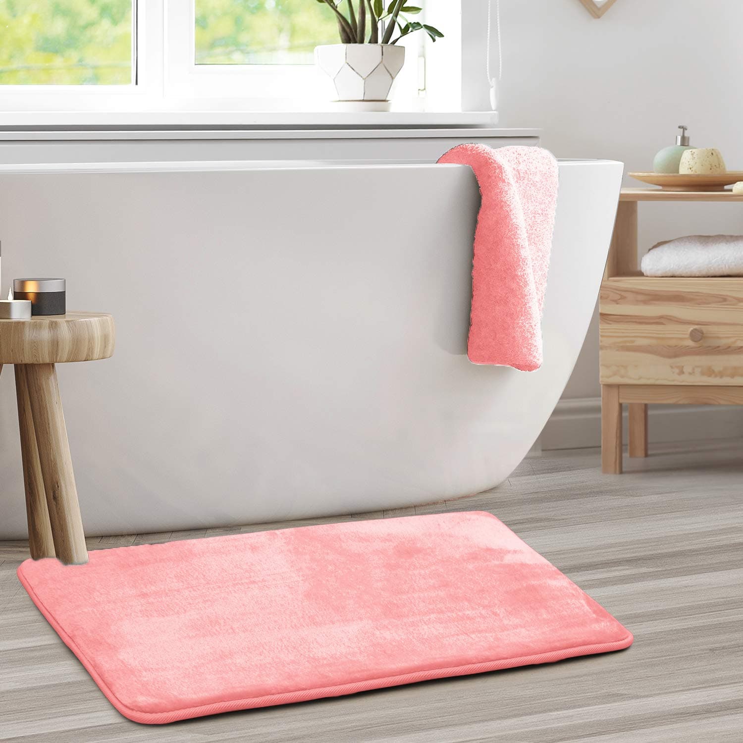 Clara Clark Bathroom Rugs, Ultra Soft Plush Bath Mat for Bathroom, Non-Slip, Vel - Thumbnail 2