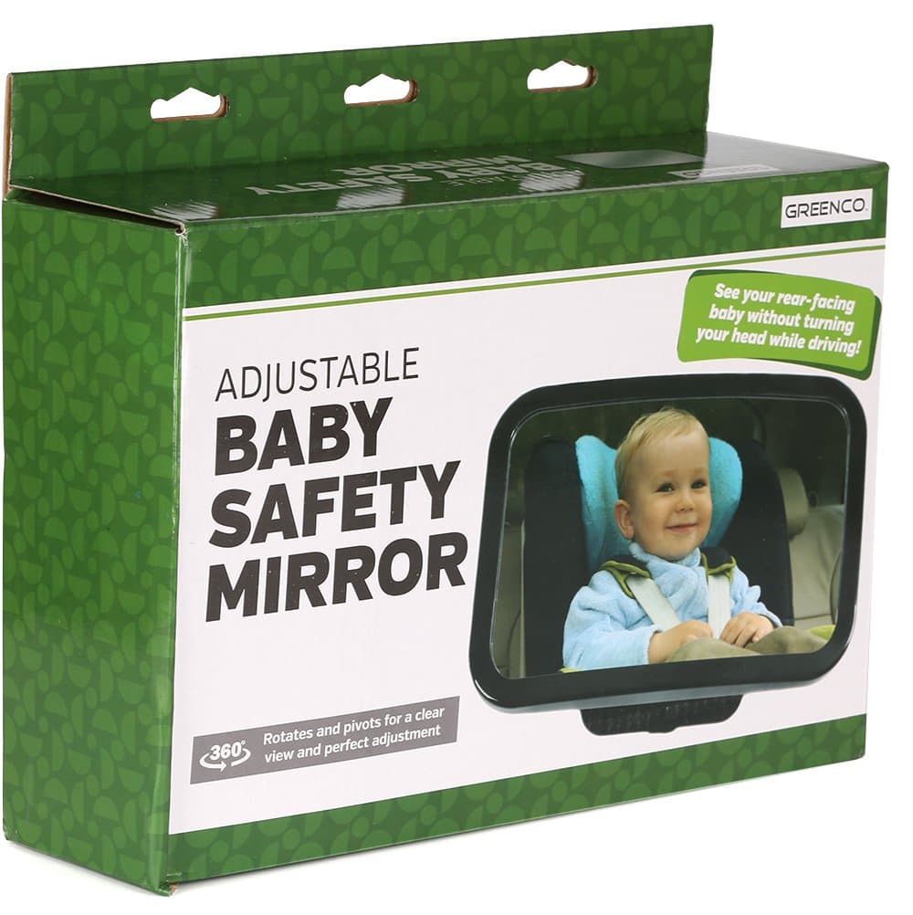 Greenco Rear Facing Back Seat Baby View CAR Mirror - Large and Crystal Clear Sha - Thumbnail 5