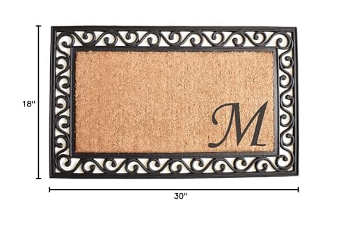 Home & More 104021830 Versailles Monogram Doormat 18" x 30", Natural/Black (Lett - Thumbnail 2