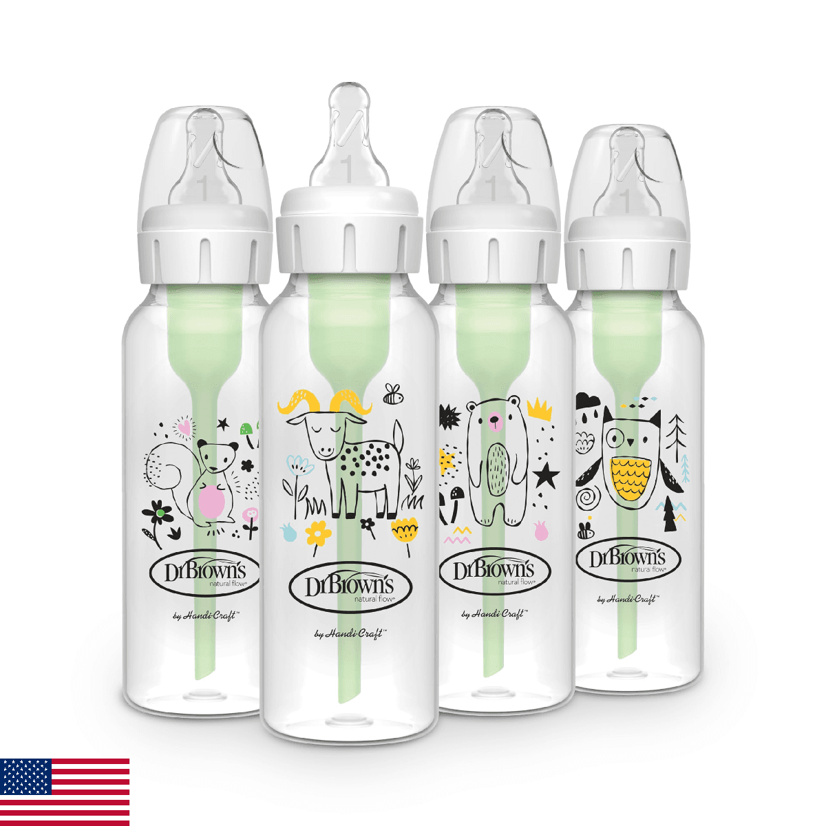 Dr. Brown's Natural Flow Anti-Colic Options+ Narrow Baby Bottle, 8 oz/250 mL, wi - Image 1