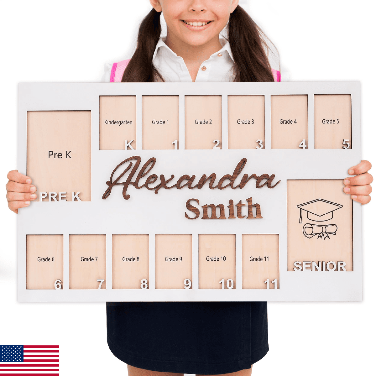 School Picture Frame Pre-K to 12 - Kindergarten to 12th Grade Memory Frame, K-12 - Image 1