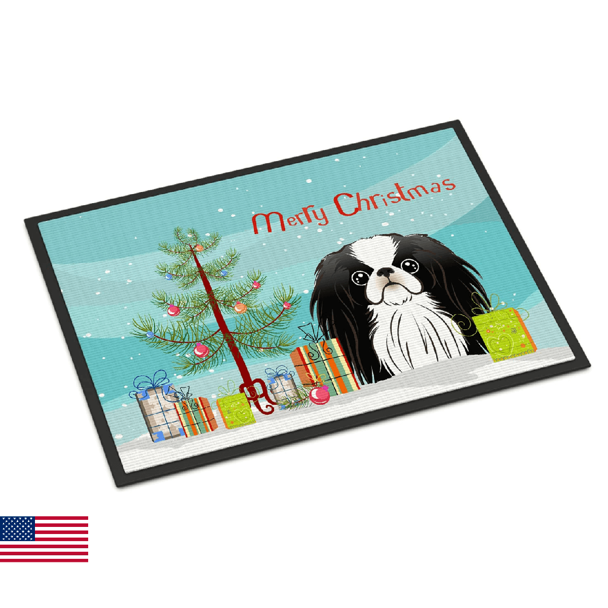 Caroline's Treasures BB1602JMAT Christmas Tree and Japanese Chin Doormat 24x36 F - Image 1