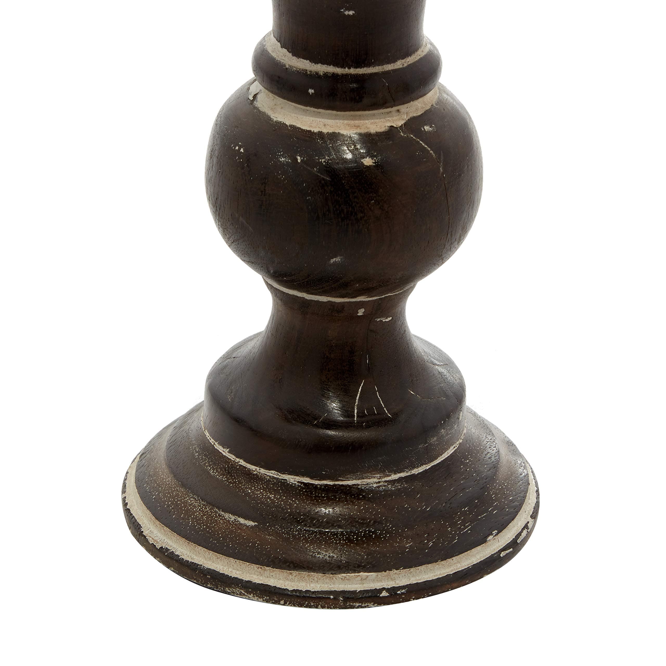 Deco 79 Wood Candle Holder Set 3 6 8 10 inches Dark Brown - Thumbnail 4