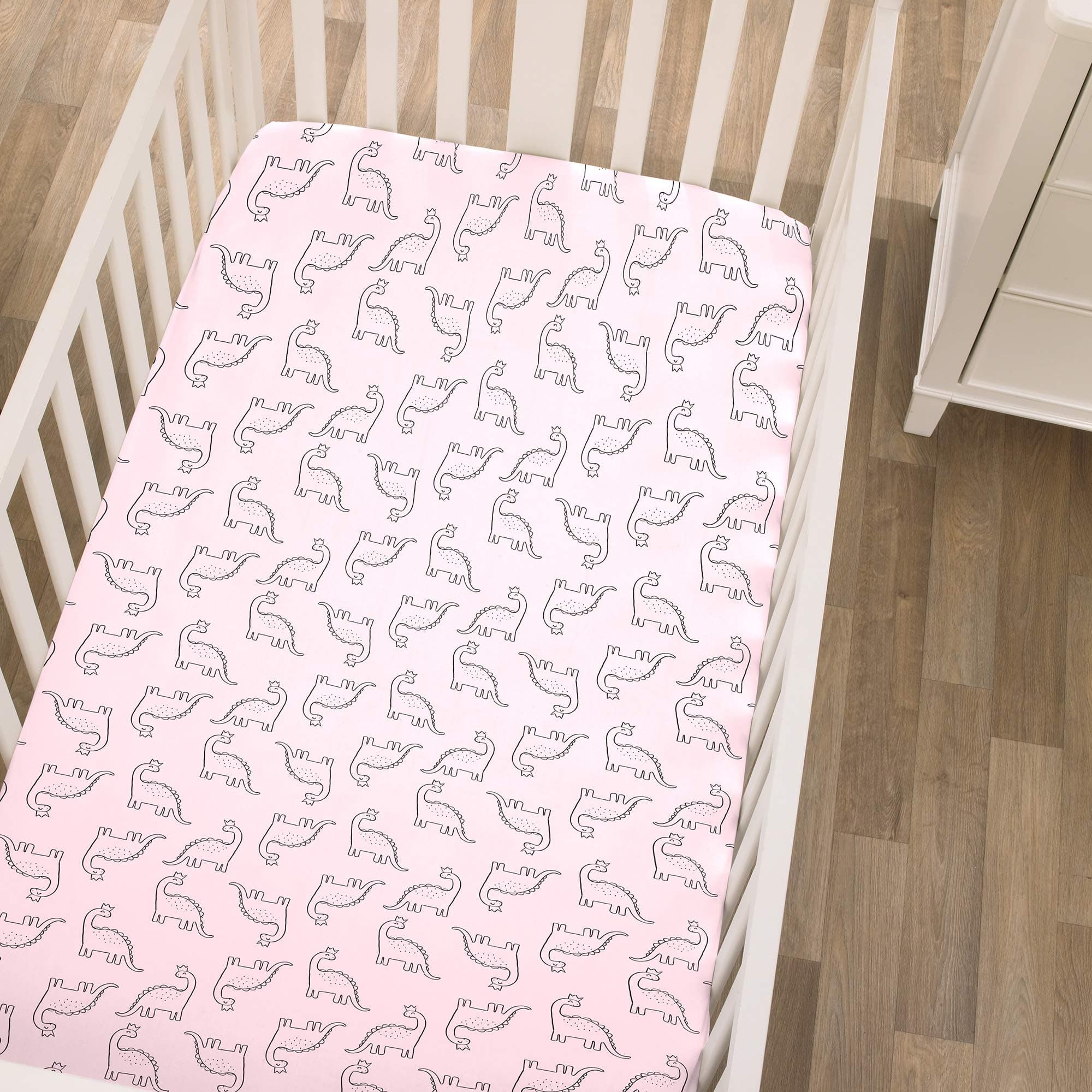 Carter's Dinosaur Princess Pink Super Soft Fitted Crib Sheet - Thumbnail 3