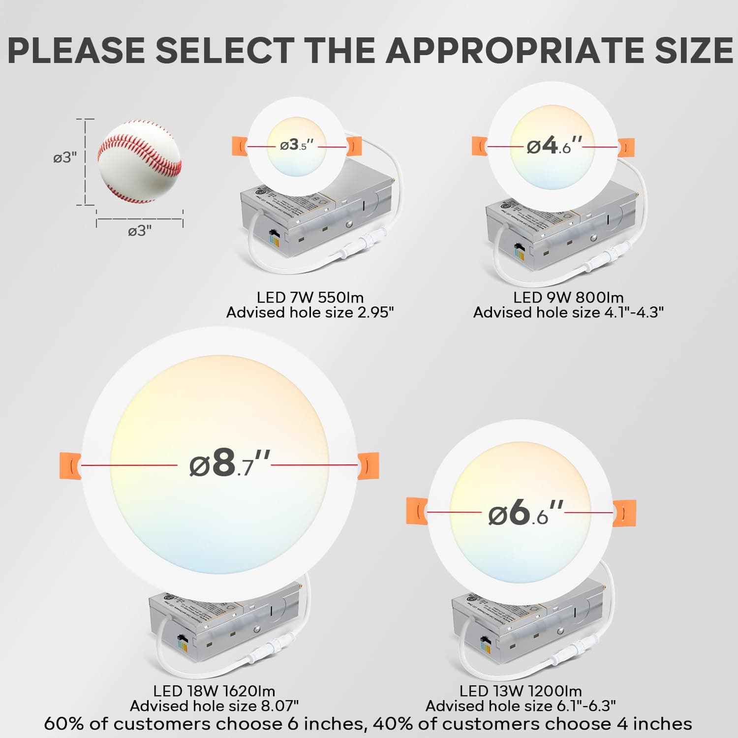 LVWIT Recessed Lighting 4 Inch, Ultra-Thin LED Ceiling Lights 800LM 2700K-5000K - Thumbnail 8