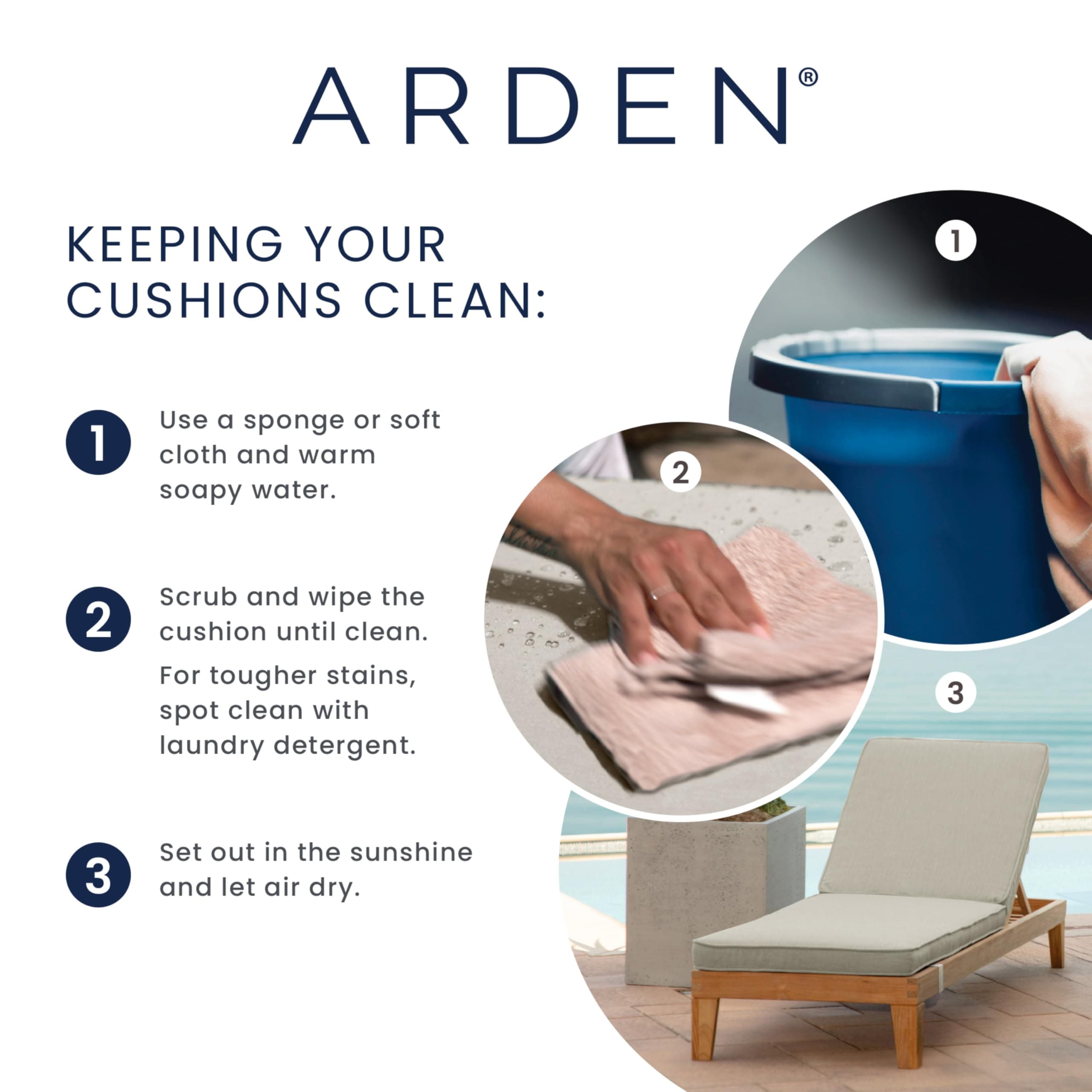 Arden Outdoor Patio Dining Chair Cushion, 20x44, Rain-Proof Seat Pad, Fade-Resis - Thumbnail 9