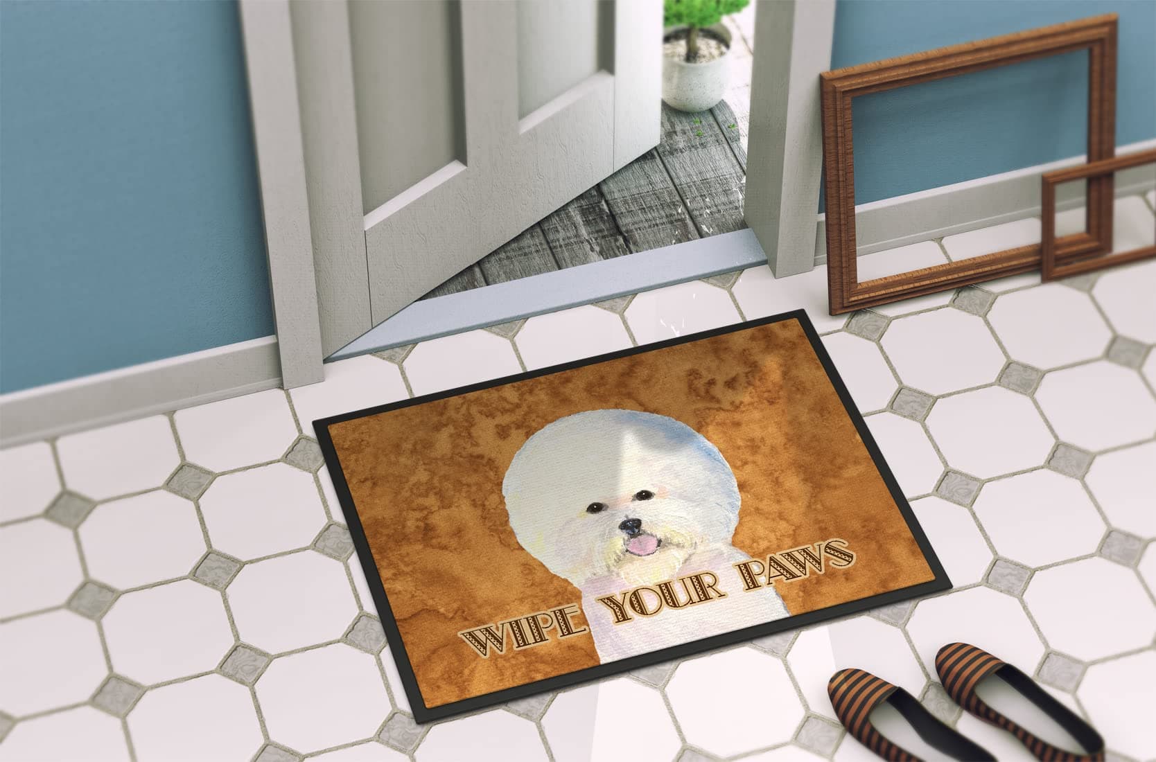 Caroline's Treasures SS4878MAT Bichon Frise Wipe Your Paws Doormat 18x27 Front D - Thumbnail 4
