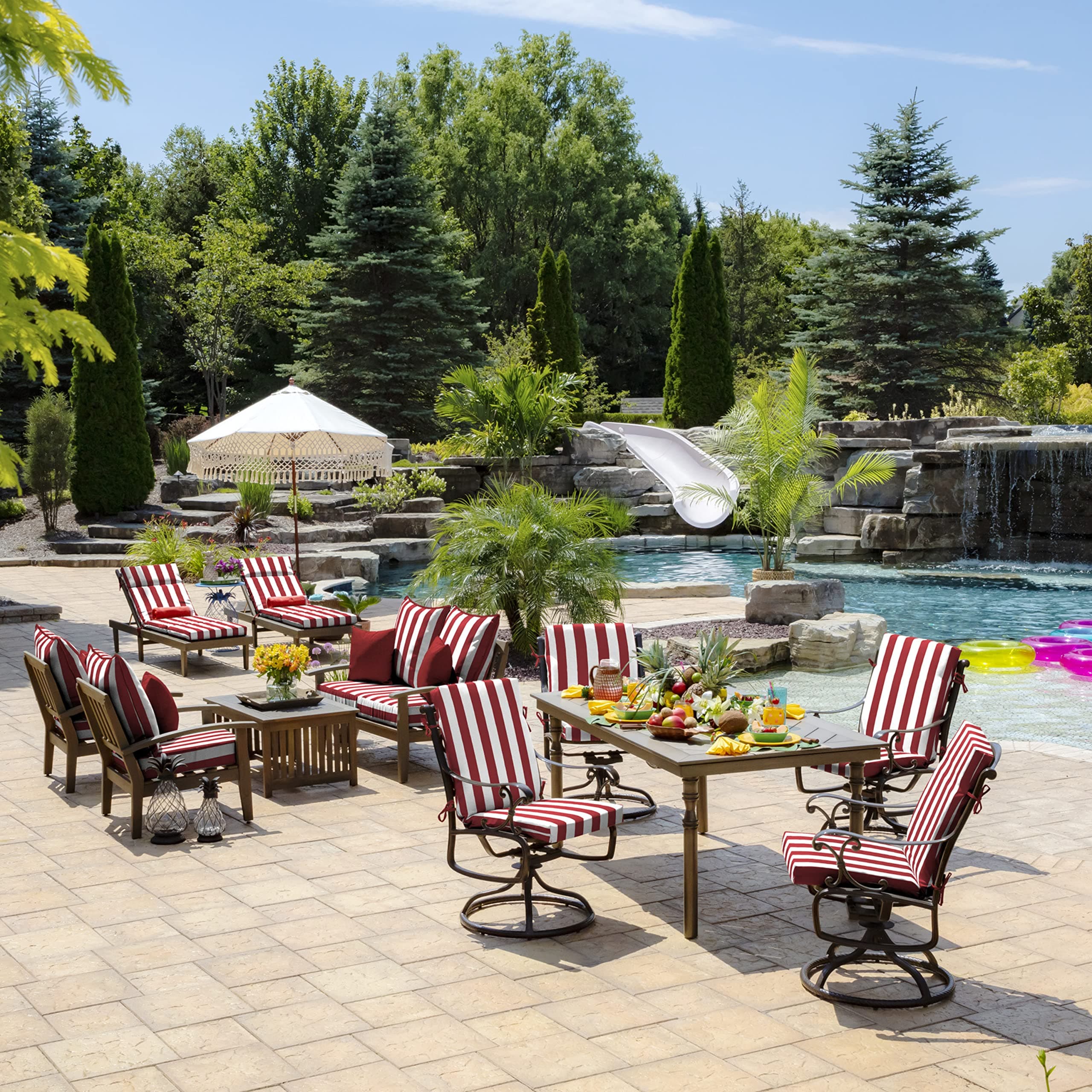 Arden Outdoor Patio Dining Chair Cushion, 20x44, Rain-Proof Seat Pad, Fade-Resis - Thumbnail 7