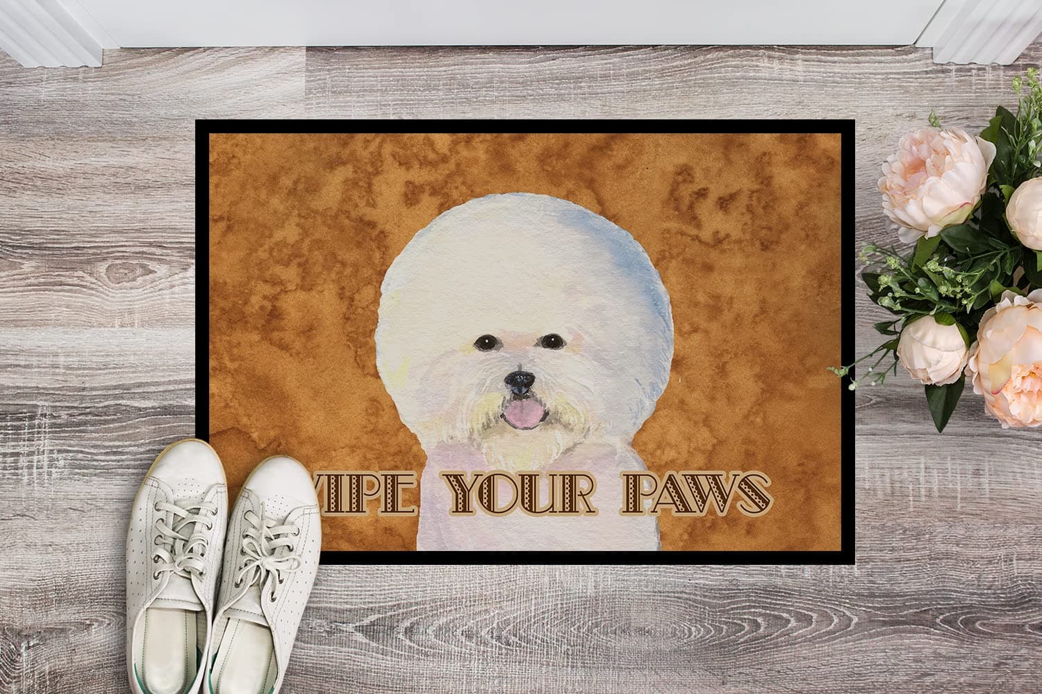 Caroline's Treasures SS4878MAT Bichon Frise Wipe Your Paws Doormat 18x27 Front D - Thumbnail 2
