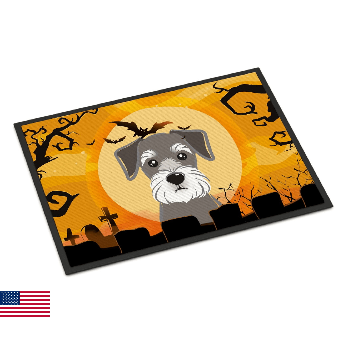 Caroline's Treasures BB1764JMAT Halloween Schnauzer Doormat 24x36 Front Door Mat - Image 1