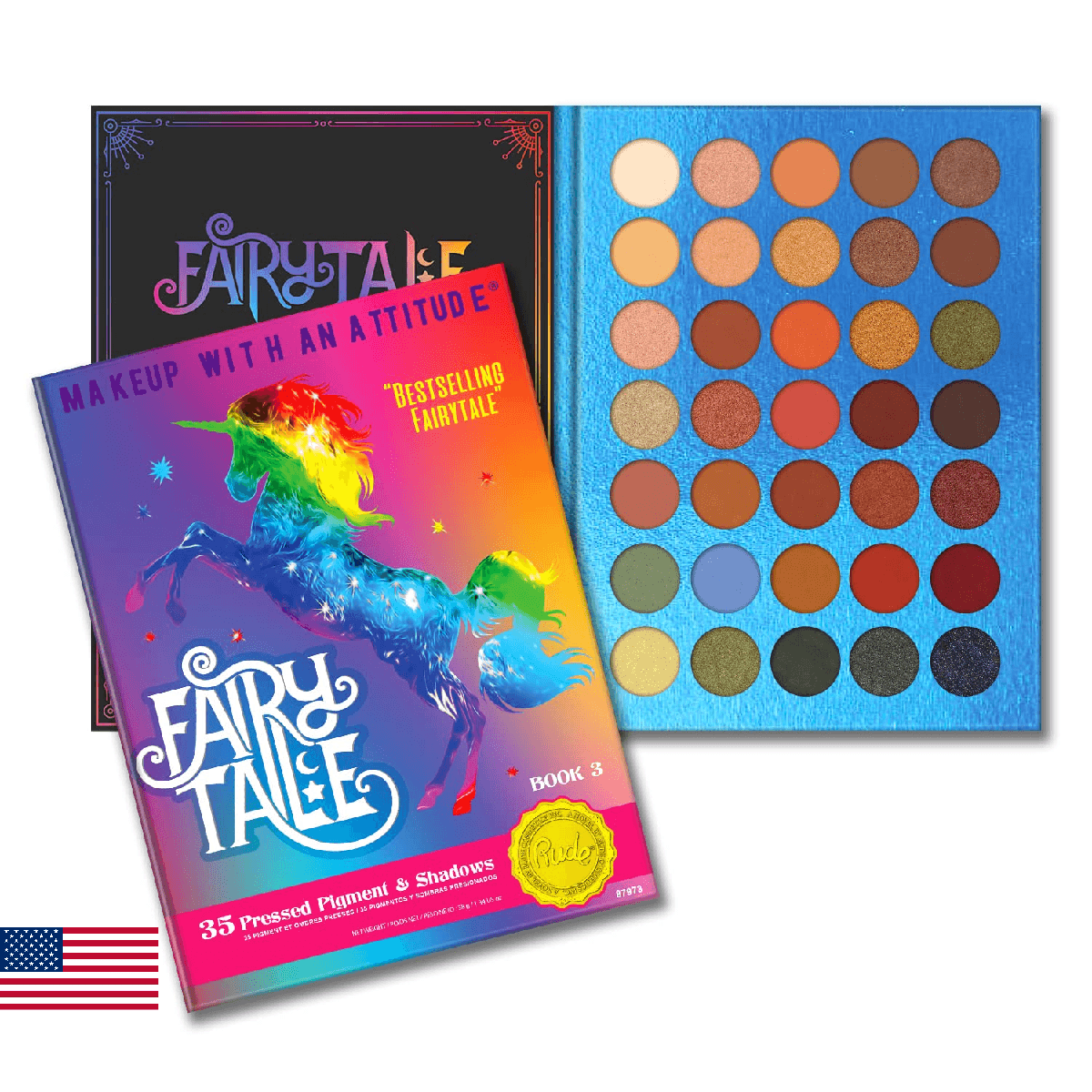 Rude Cosmetics Fairy Tale 35 Eyeshadow Palette Book 3 Vegan 1.34oz Eye Shadow - Image 1