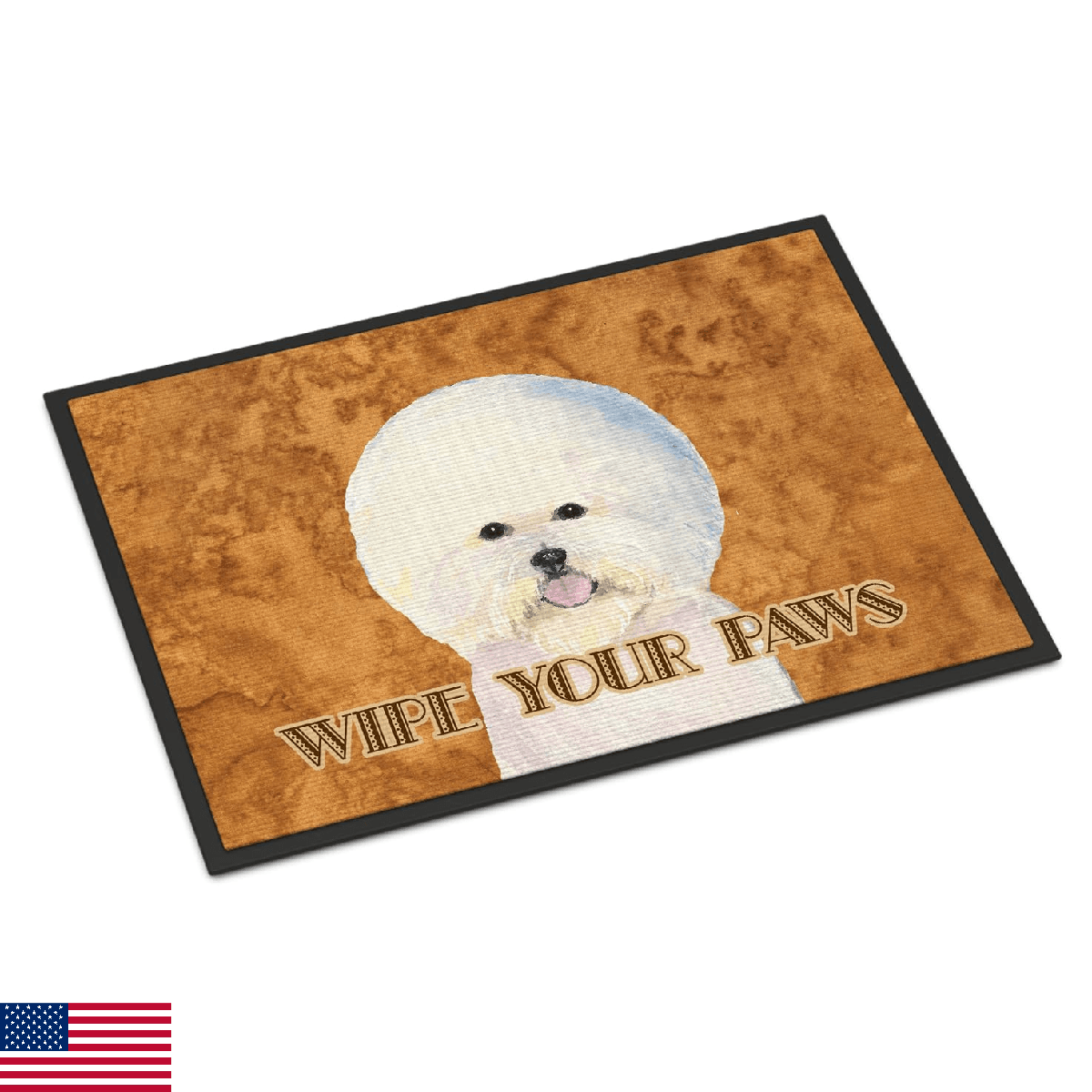 Caroline's Treasures SS4878MAT Bichon Frise Wipe Your Paws Doormat 18x27 Front D - Image 1