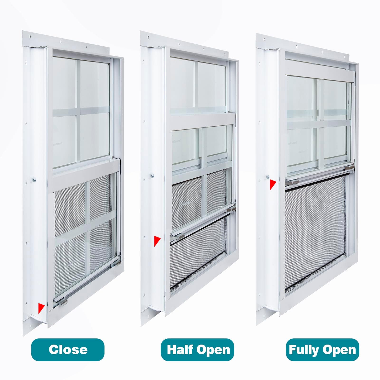 Melkus 2 Pack Shed Windows, 12"x18" Flush Mount Household Windows with Thicker T - Thumbnail 4