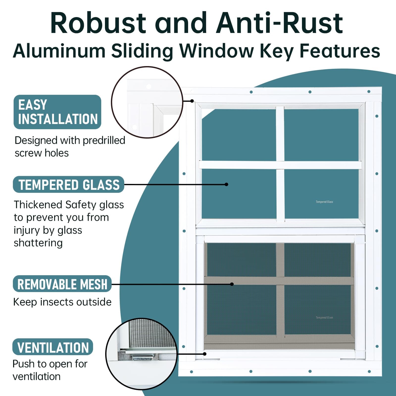 Melkus 2 Pack Shed Windows, 12"x18" Flush Mount Household Windows with Thicker T - Thumbnail 3