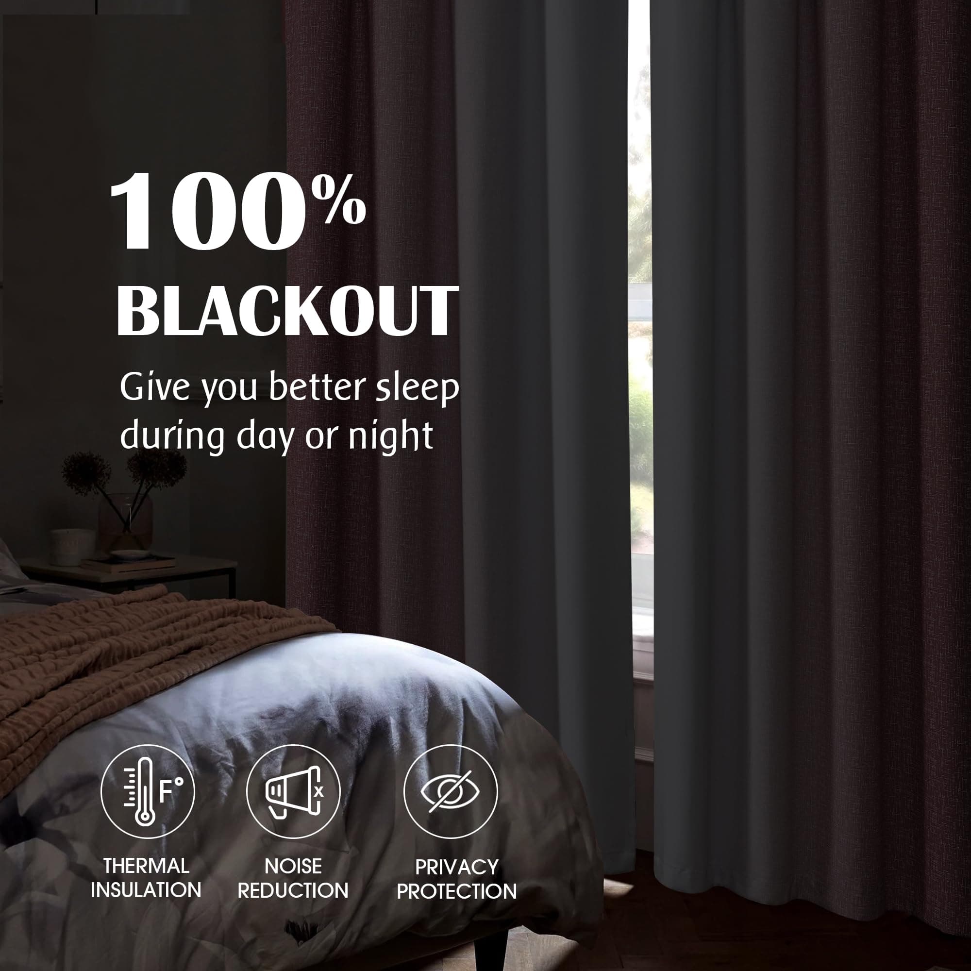Geomoroccan Ombre 100% Blackout Curtains 72 Inch Length 2 Panels for Bedroom Pin - Thumbnail 2
