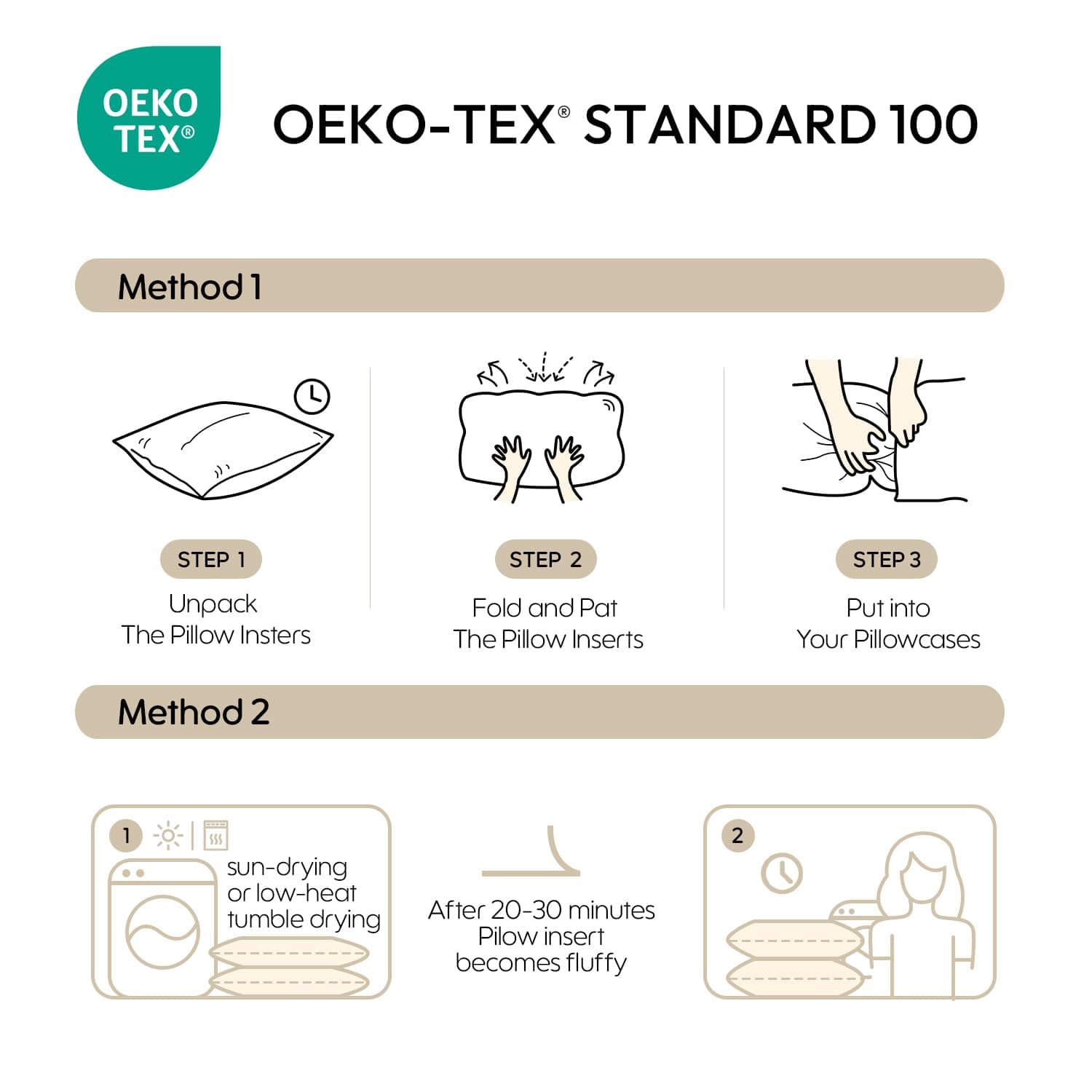 Swandream Feather Throw Pillow Insert, Soft Fluffy Square 20 x 20 Inches Decorat - Thumbnail 4