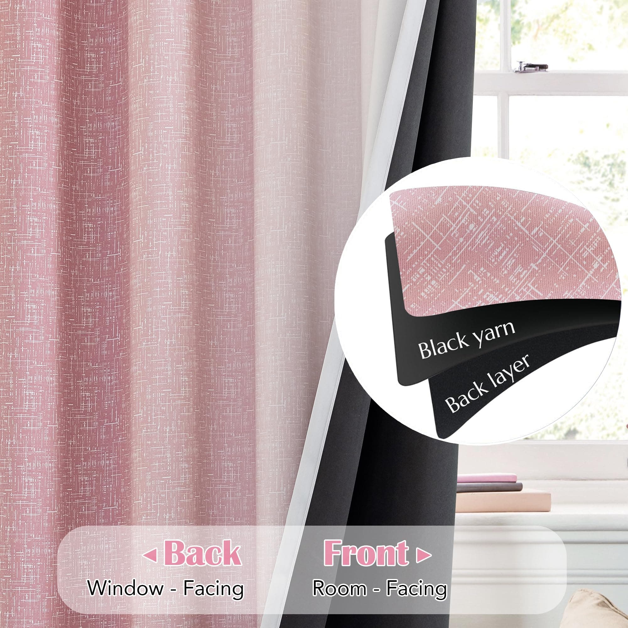 Geomoroccan Ombre 100% Blackout Curtains 72 Inch Length 2 Panels for Bedroom Pin - Thumbnail 6