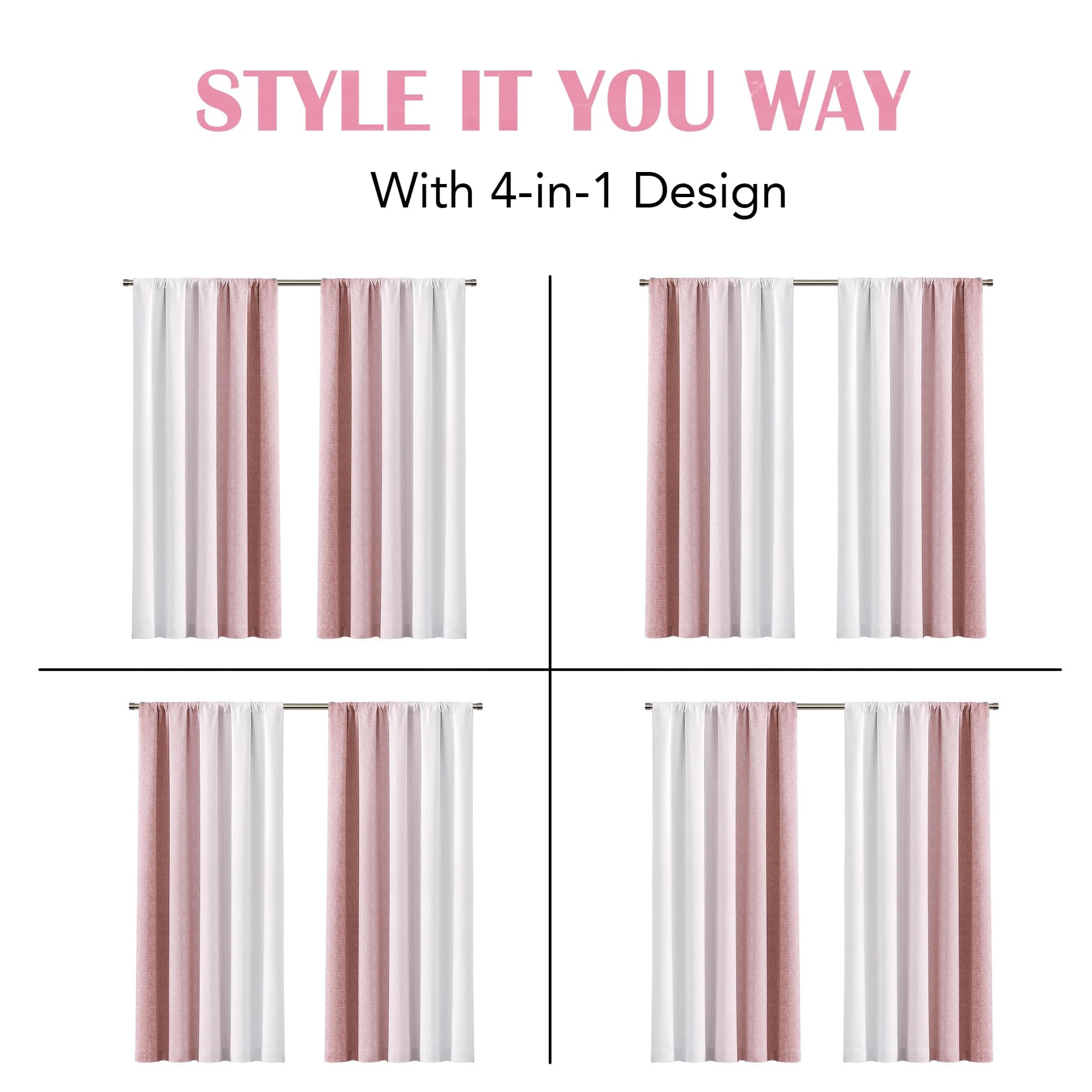 Geomoroccan Ombre 100% Blackout Curtains 72 Inch Length 2 Panels for Bedroom Pin - Thumbnail 7