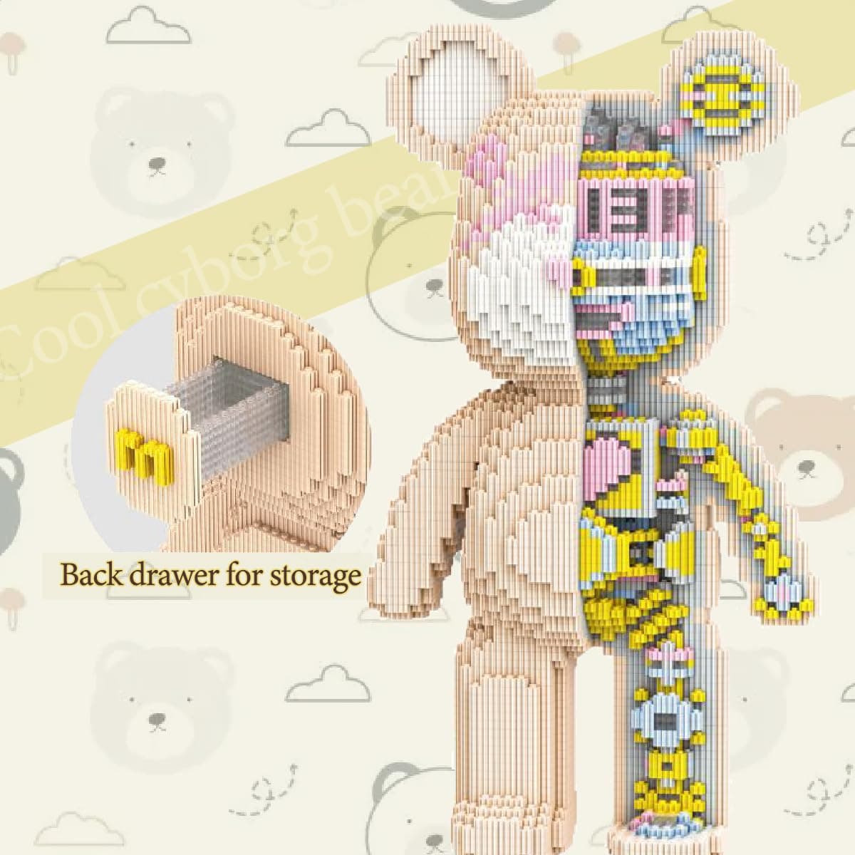 DAHONPA Animal Mechanical Bear Micro Building Blocks Set with Drawer（7220PCS）, P - Thumbnail 5