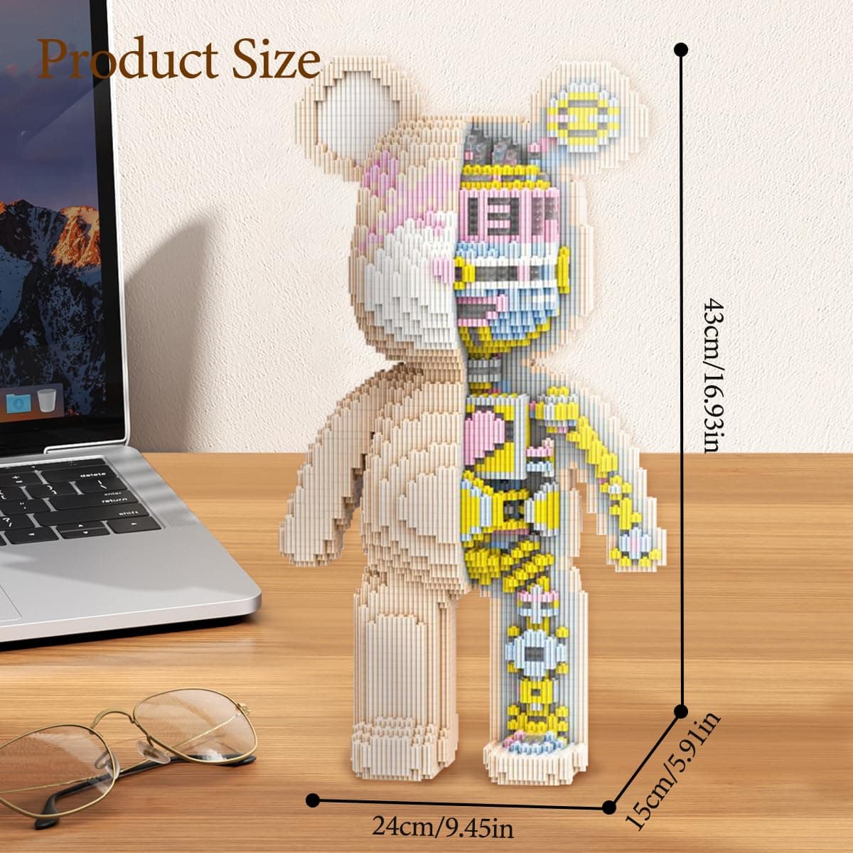 DAHONPA Animal Mechanical Bear Micro Building Blocks Set with Drawer（7220PCS）, P - Thumbnail 2