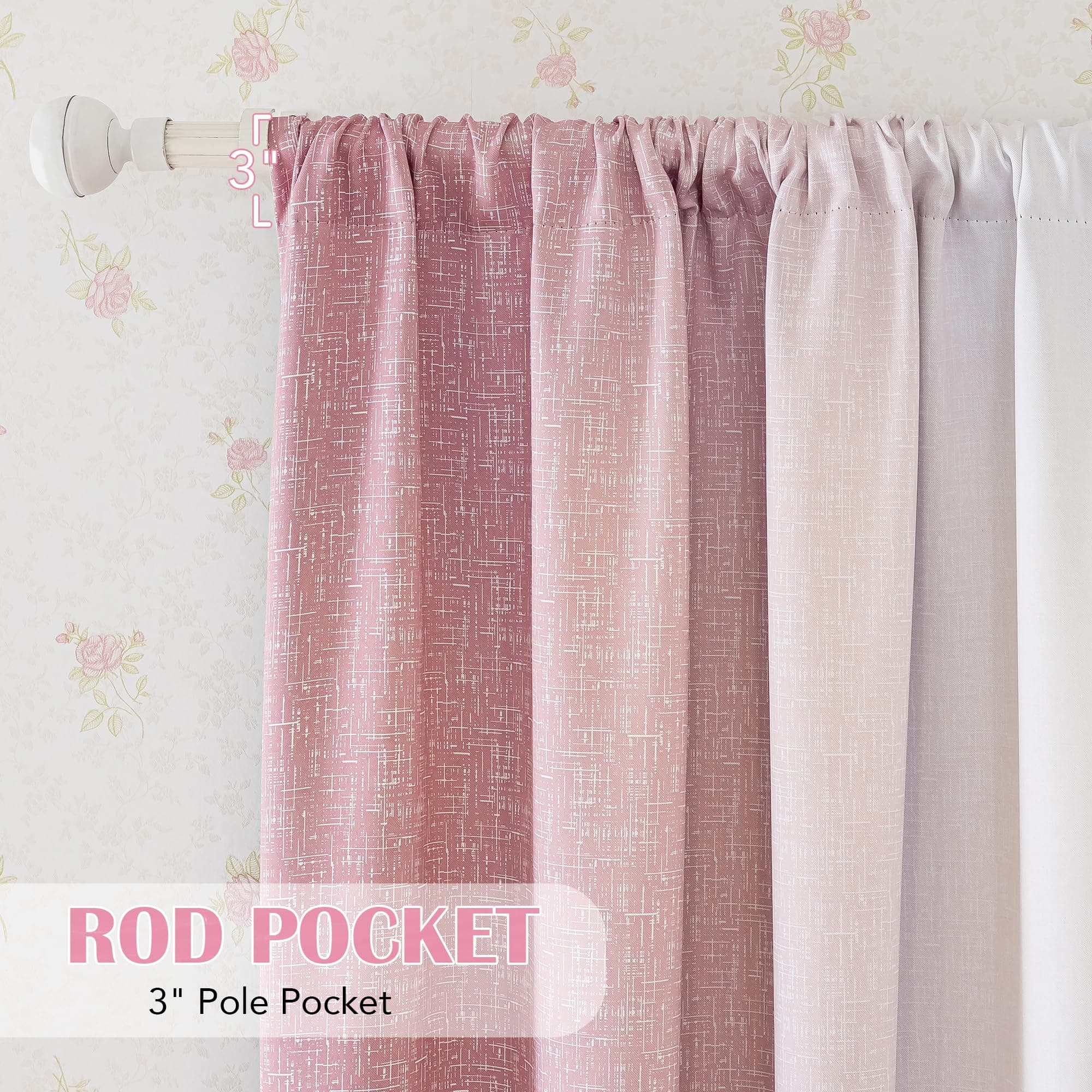 Geomoroccan Ombre 100% Blackout Curtains 72 Inch Length 2 Panels for Bedroom Pin - Thumbnail 8