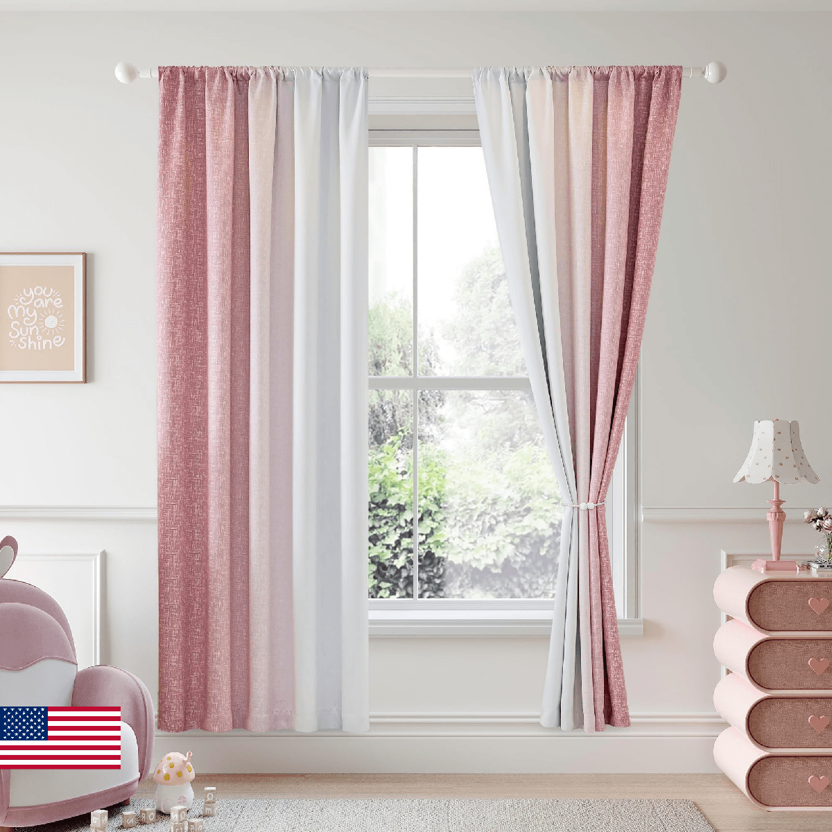 Geomoroccan Ombre 100% Blackout Curtains 72 Inch Length 2 Panels for Bedroom Pin - Image 1