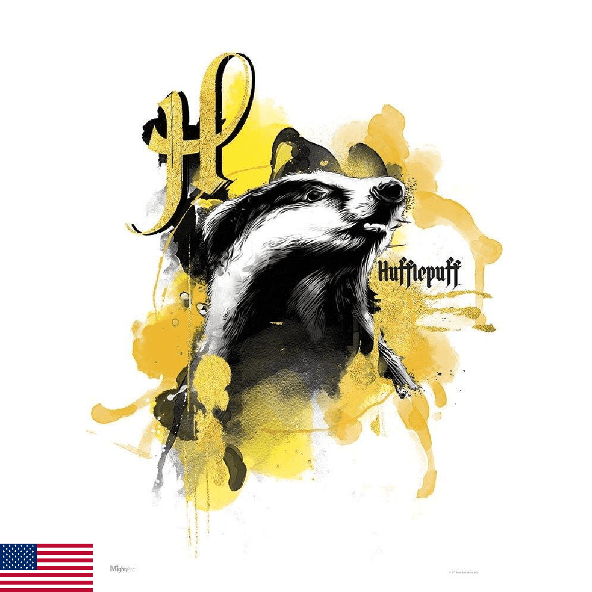 MIGHTYPRINT Harry Potter - Hufflepuff - House Urban Watercolor – Durable 17” x 2 - Image 1