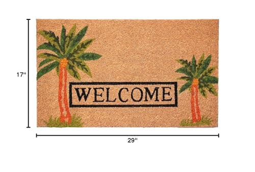 Calloway Mills 120521729 Palm Welcome 17"x29" Coir with Vinyl Backing Doormat - Thumbnail 3
