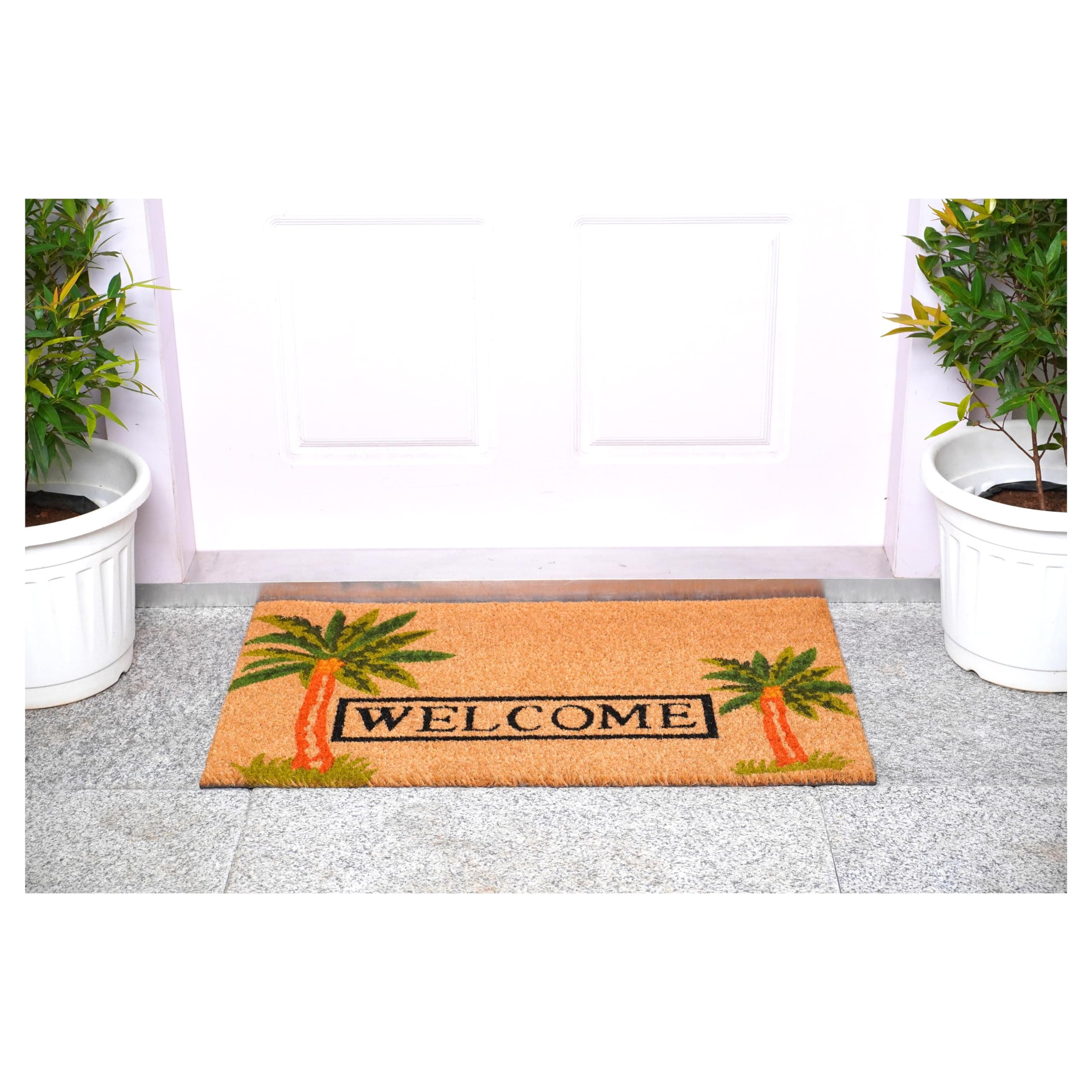 Calloway Mills 120521729 Palm Welcome 17"x29" Coir with Vinyl Backing Doormat - Thumbnail 4