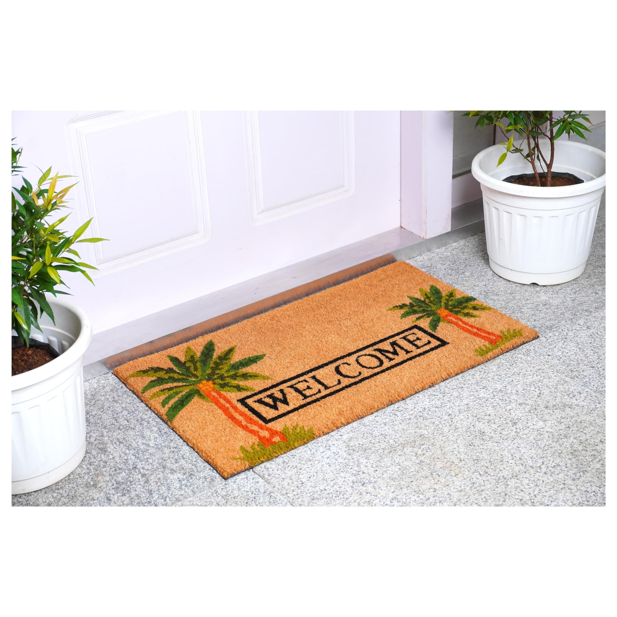 Calloway Mills 120521729 Palm Welcome 17"x29" Coir with Vinyl Backing Doormat - Thumbnail 2
