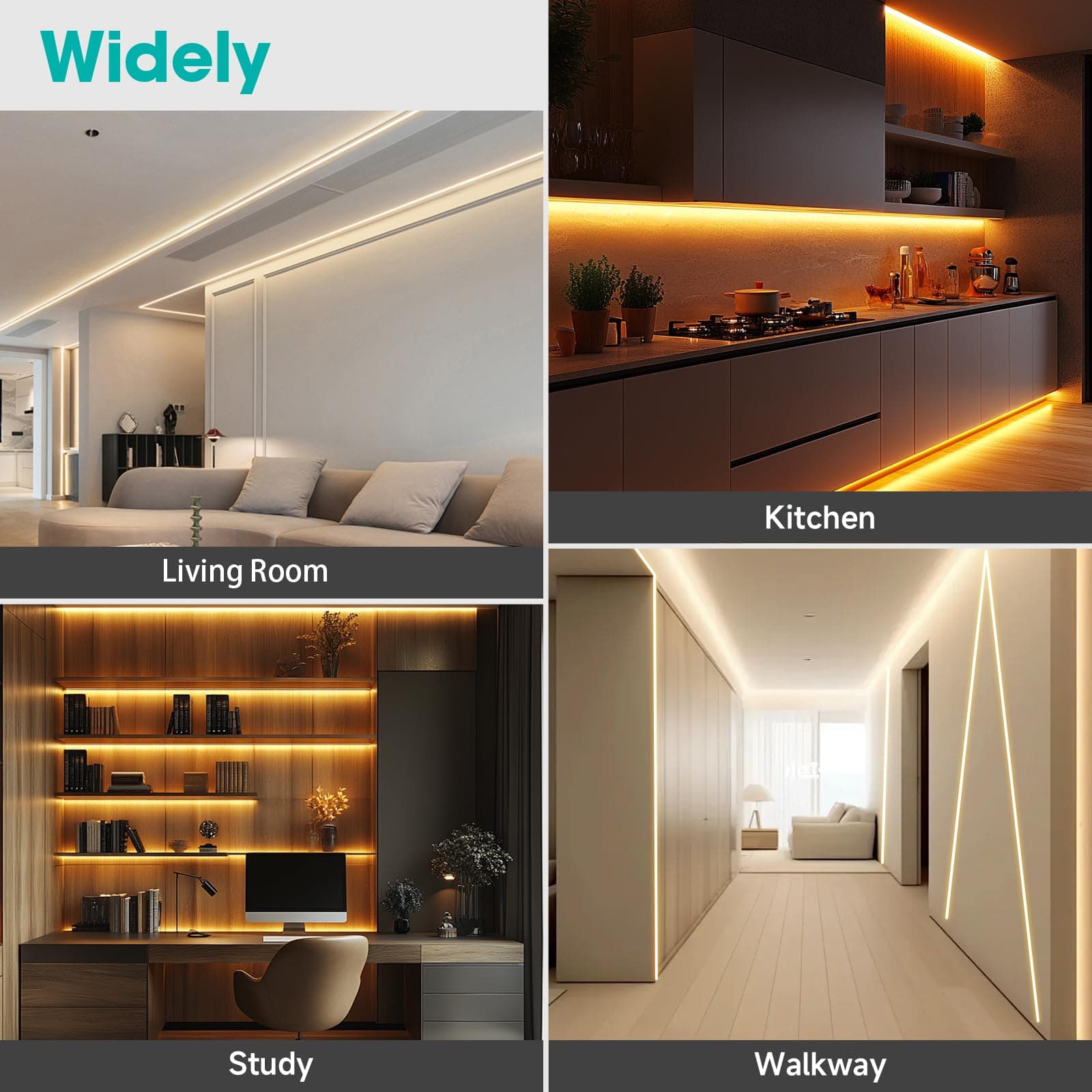 10-Pack 3.3ft/1Meter Silver Recessed LED Aluminum Channel for LED Strip Lights D - Thumbnail 6