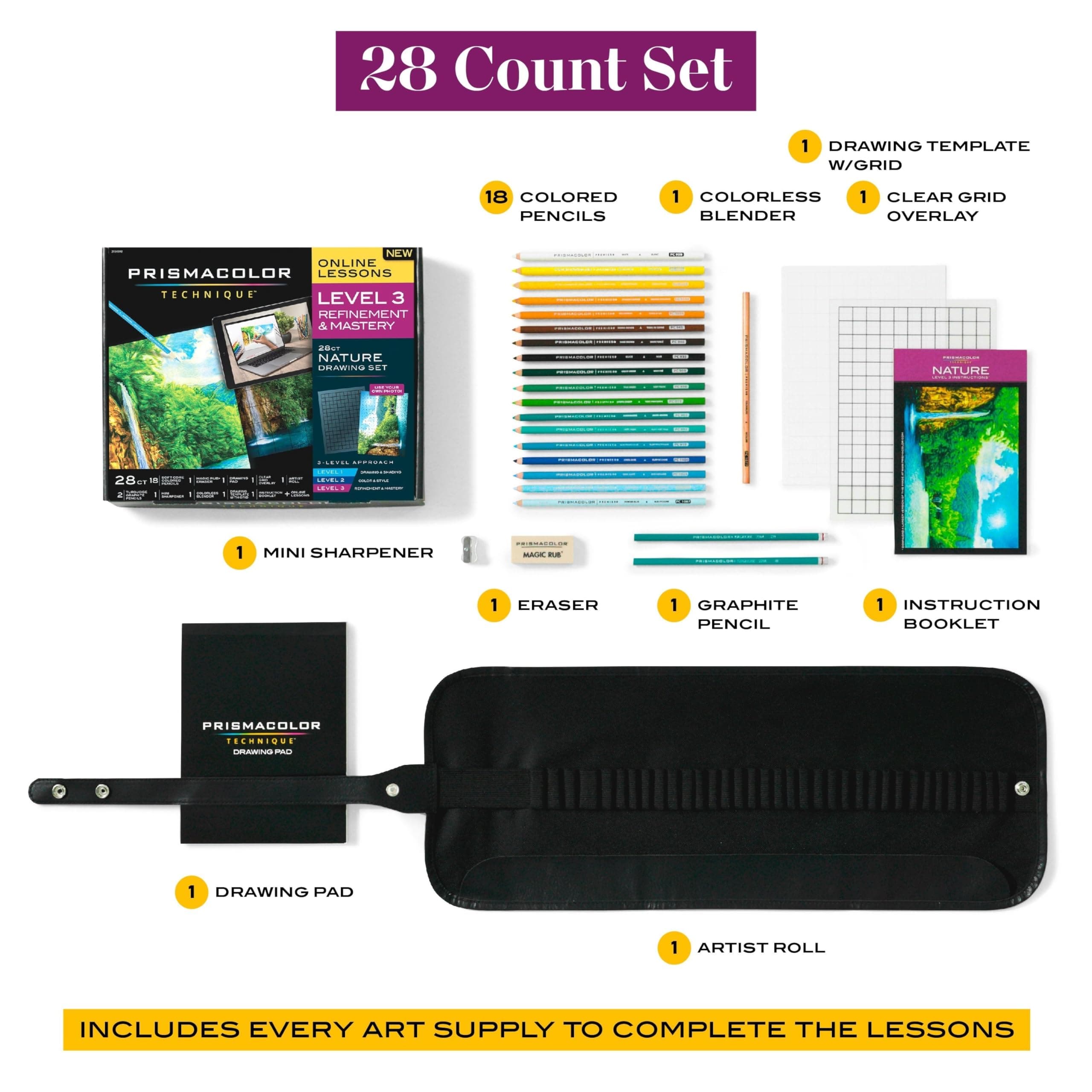 Prismacolor Technique, Art Supplies and Digital Art Lessons, Nature Drawing Set, - Thumbnail 4