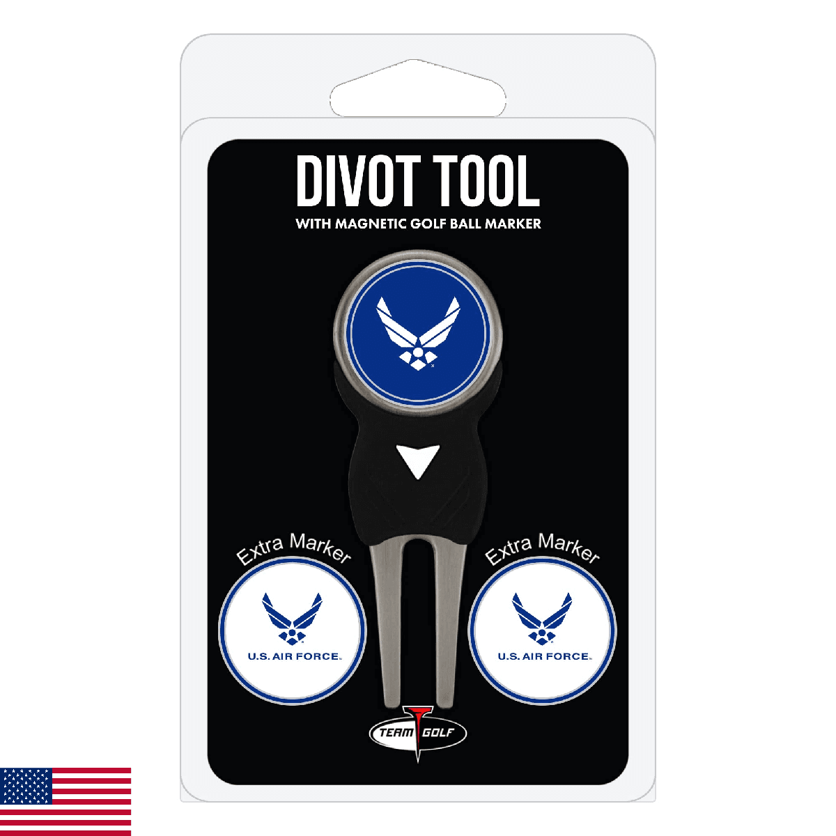 Team Golf Military Air Force Divot Tool Pack with 3 Golf Ball Markers Divot Tool - Image 1