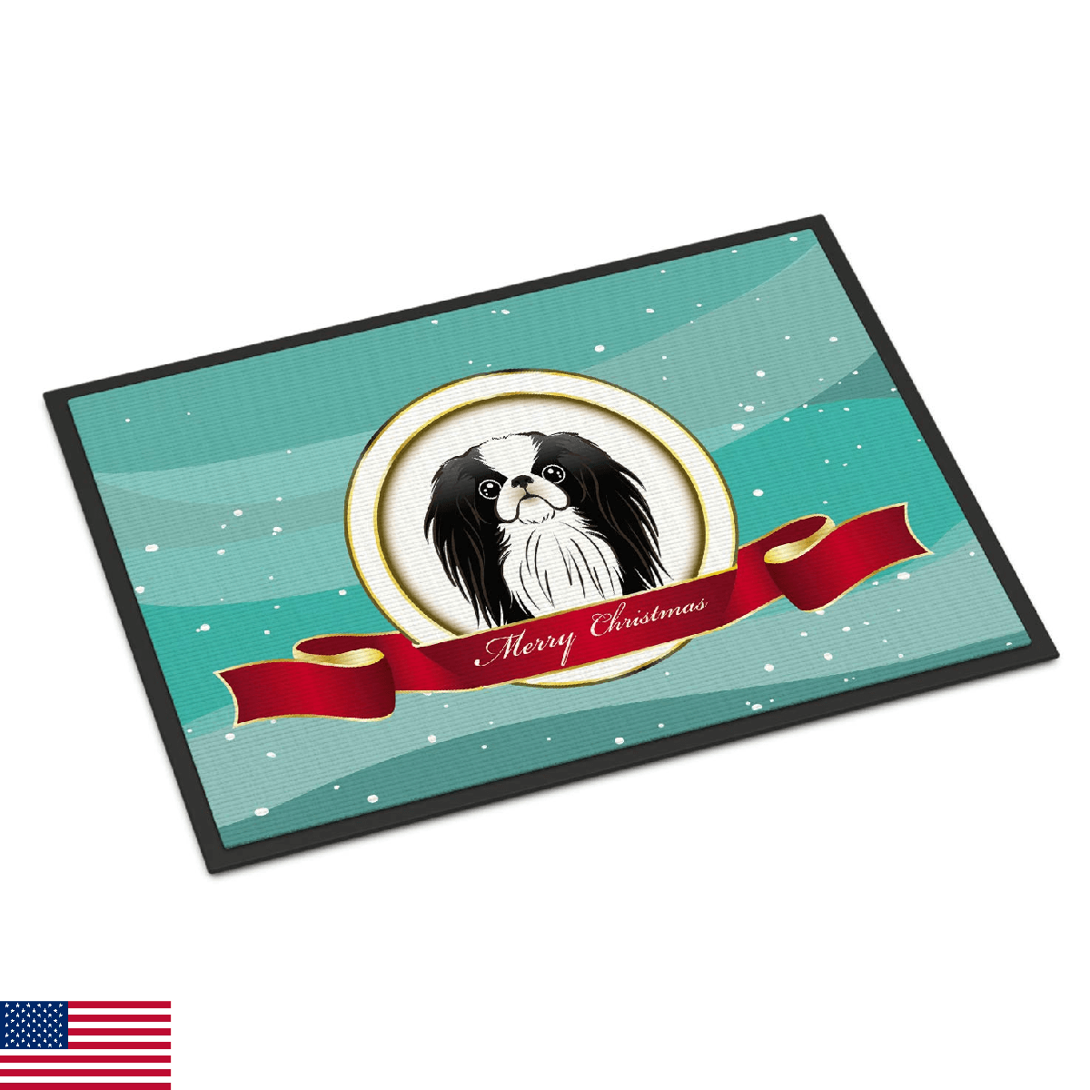 Caroline's Treasures BB1540MAT Japanese Chin Merry Christmas Doormat 18x27 Front - Image 1
