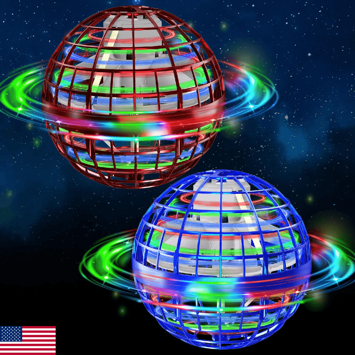 Flying Orb Ball Toys 2 Pack, Soaring Hover Boomerang Spinner Hand Controlled Min - Image 1