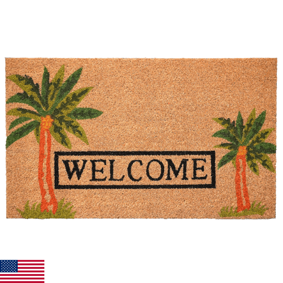 Calloway Mills 120521729 Palm Welcome 17"x29" Coir with Vinyl Backing Doormat - Image 1